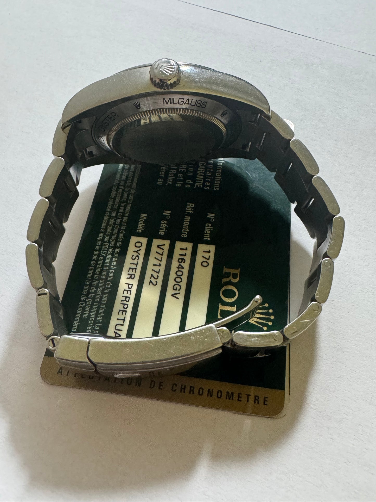 Rolex Millgaus 116400 green, black dial