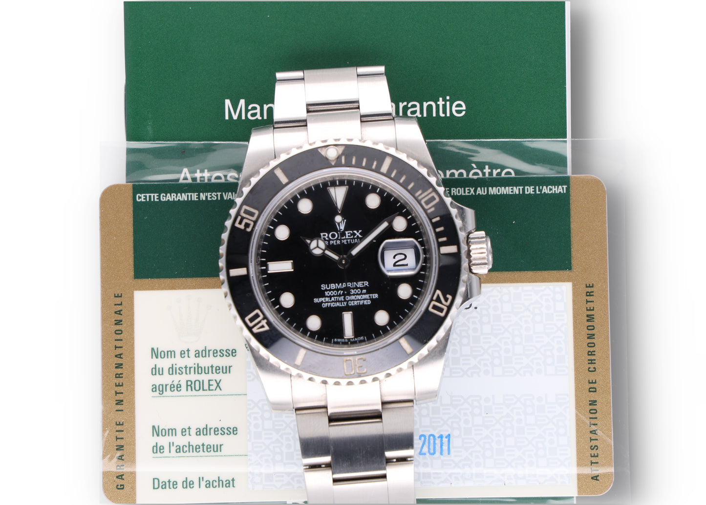 Rolex Submariner 116610LN Card 2011