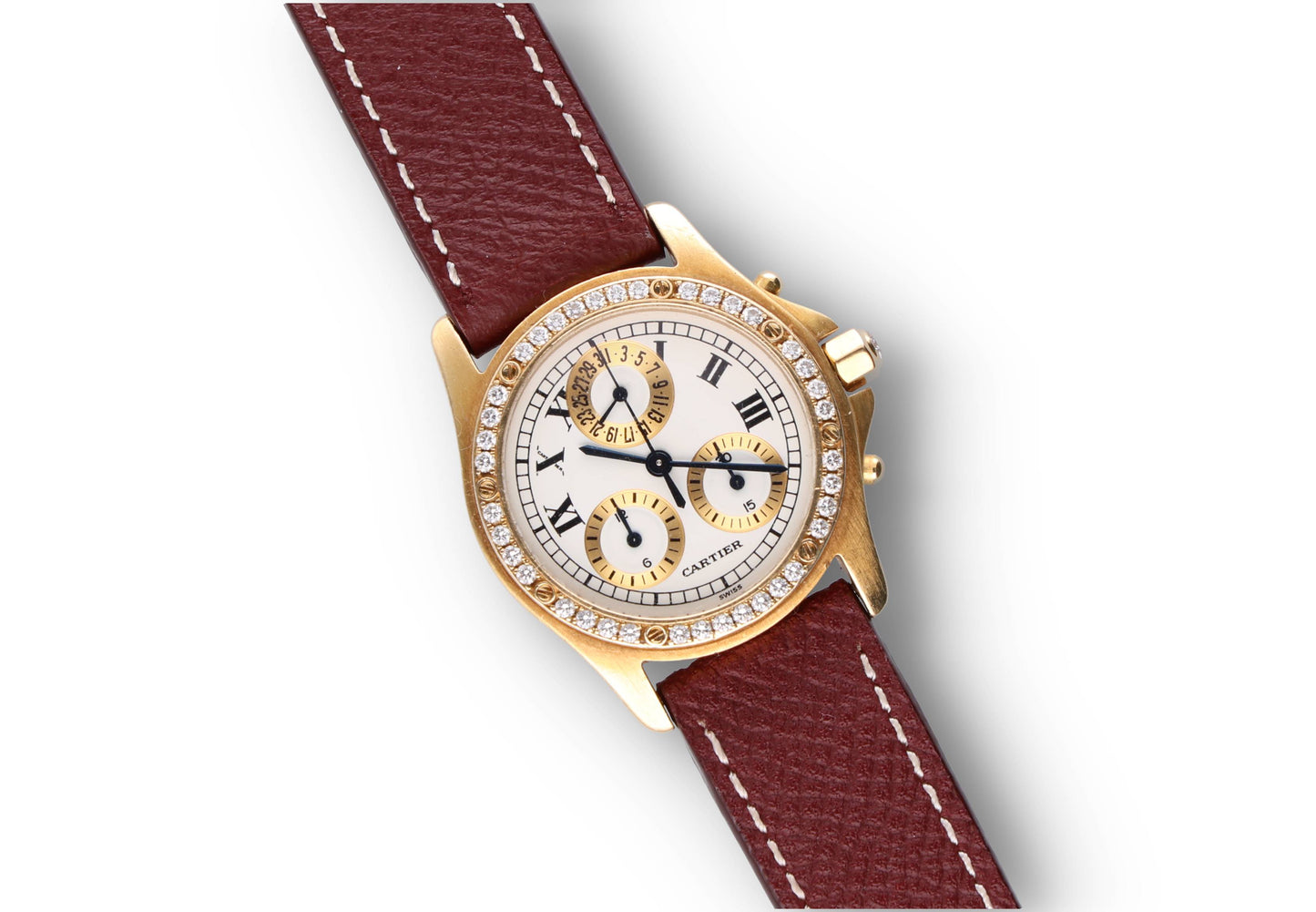 Cartier 1530 chrono calendar Factory Diamonds Gold