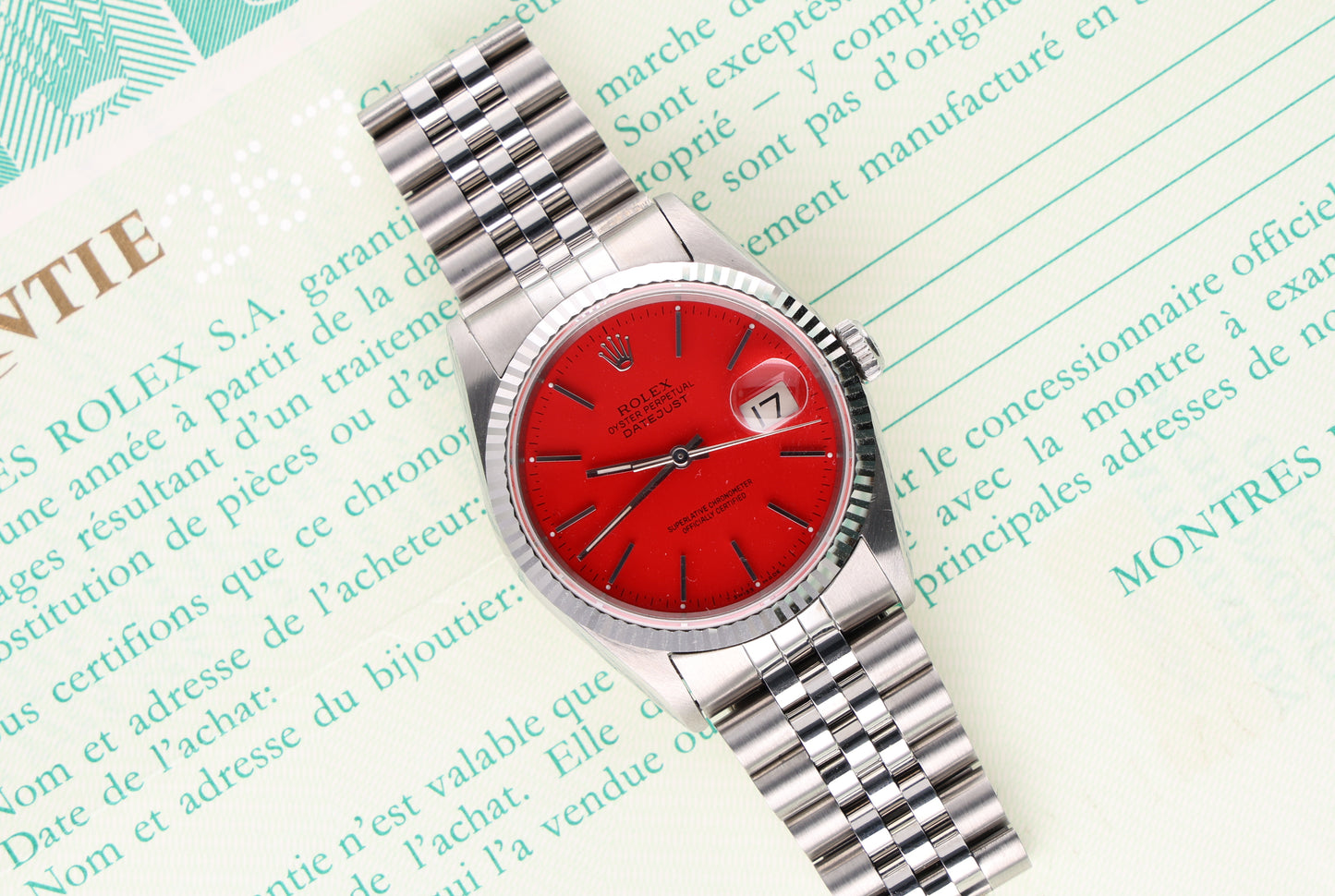 Rolex Datejust 16234 Red Custom dial
