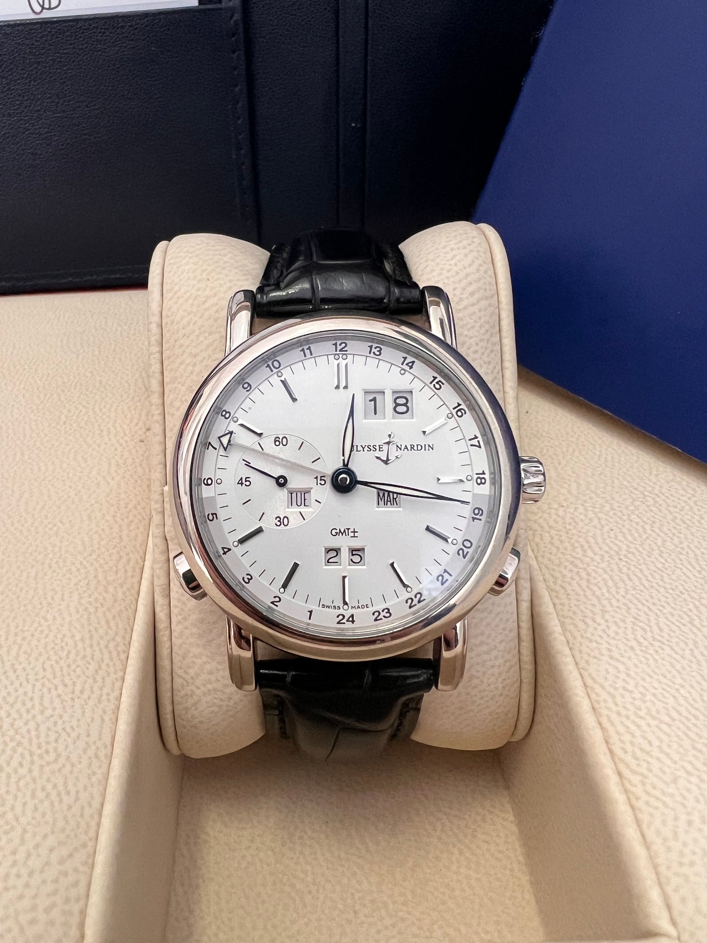 Ulysse Nardin Perpetual calendar Gmt whit gold ref 320-82 Full set