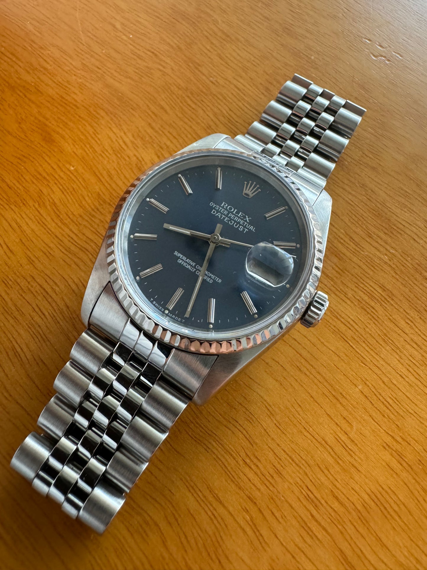 Rolex datejust 16234 jubilee blu dial