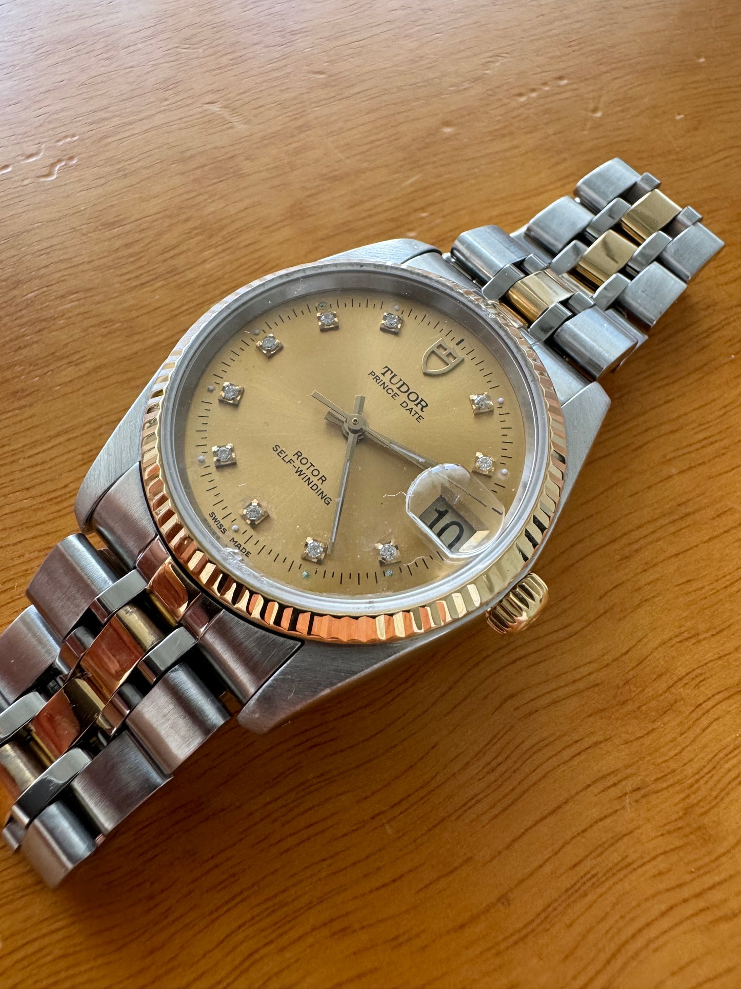 Tudor 74033 Prince date diamonds