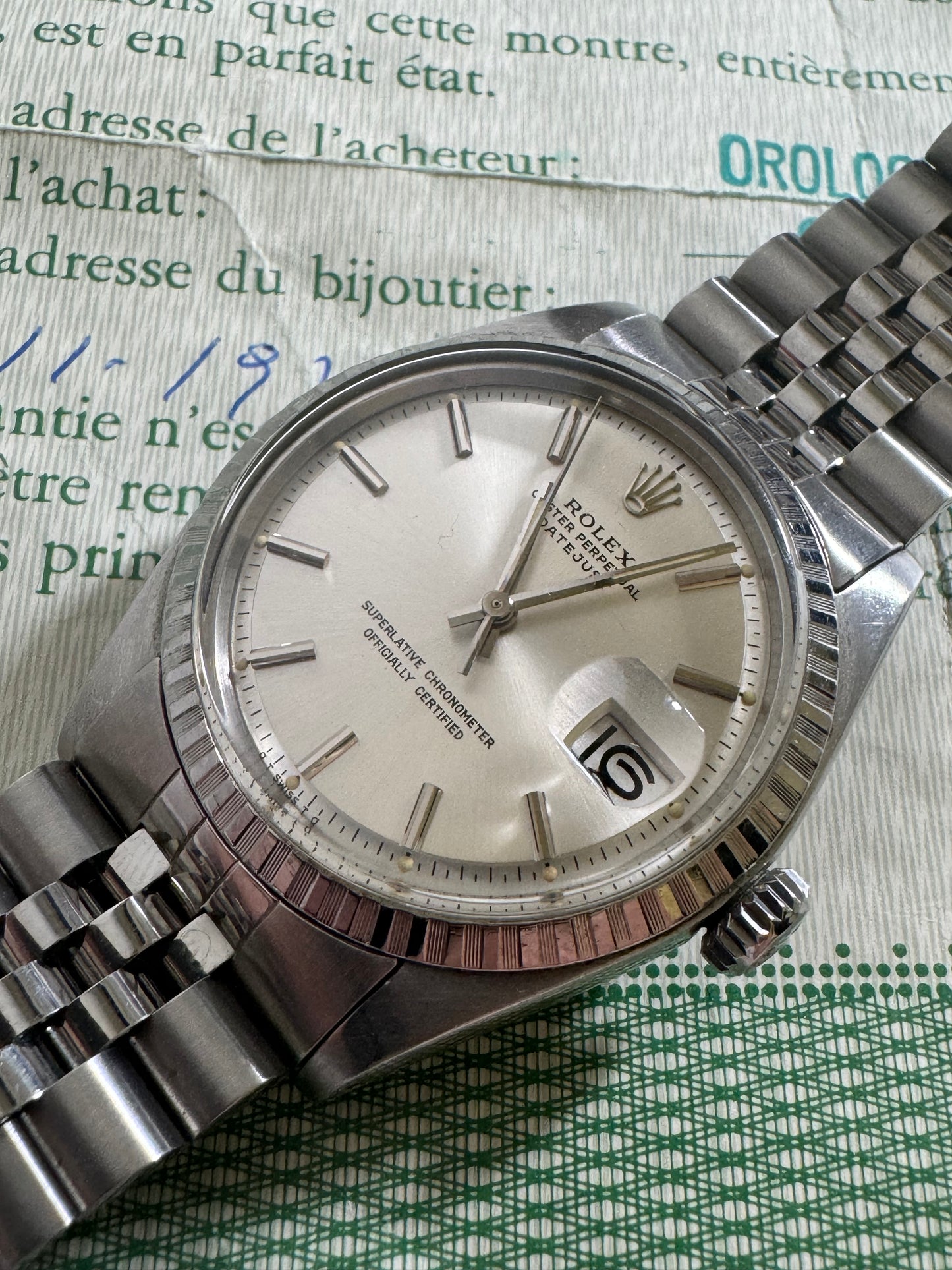Rolex datejust 1603 paper