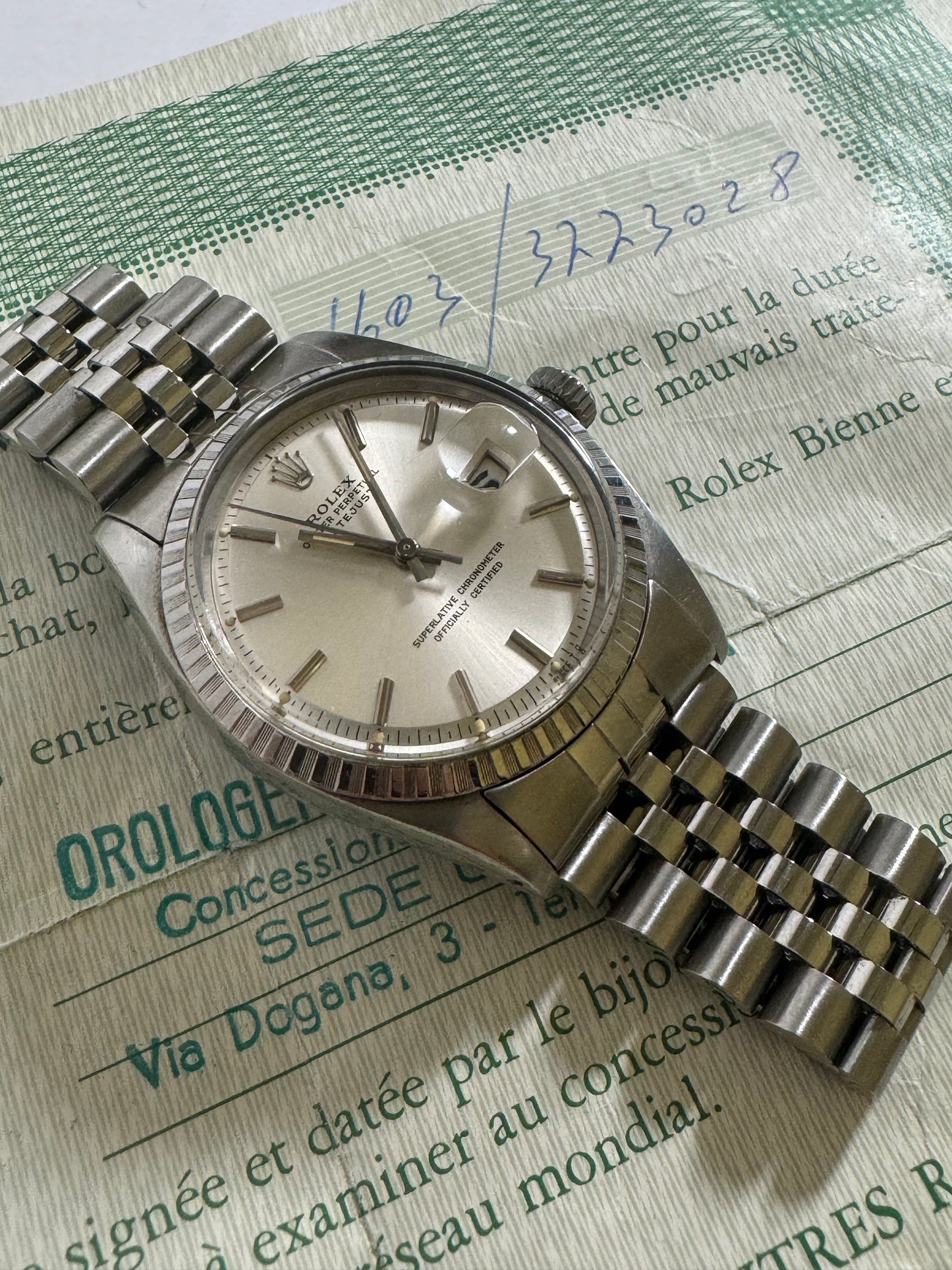 Rolex datejust 1603 paper