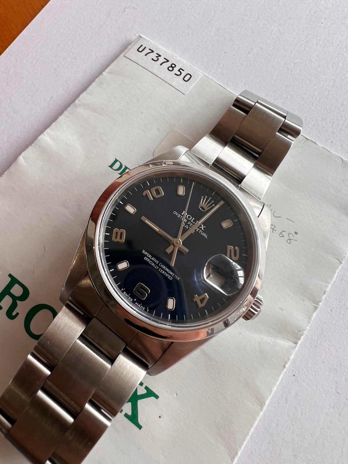 Rolex date 15200 blu dial