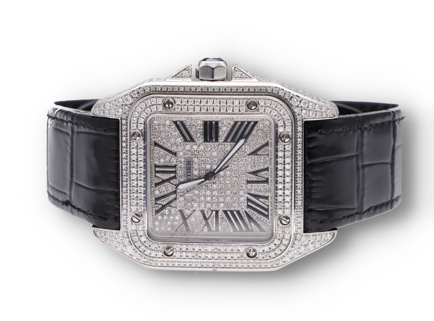 Cartier santos 2658 custom diamonds