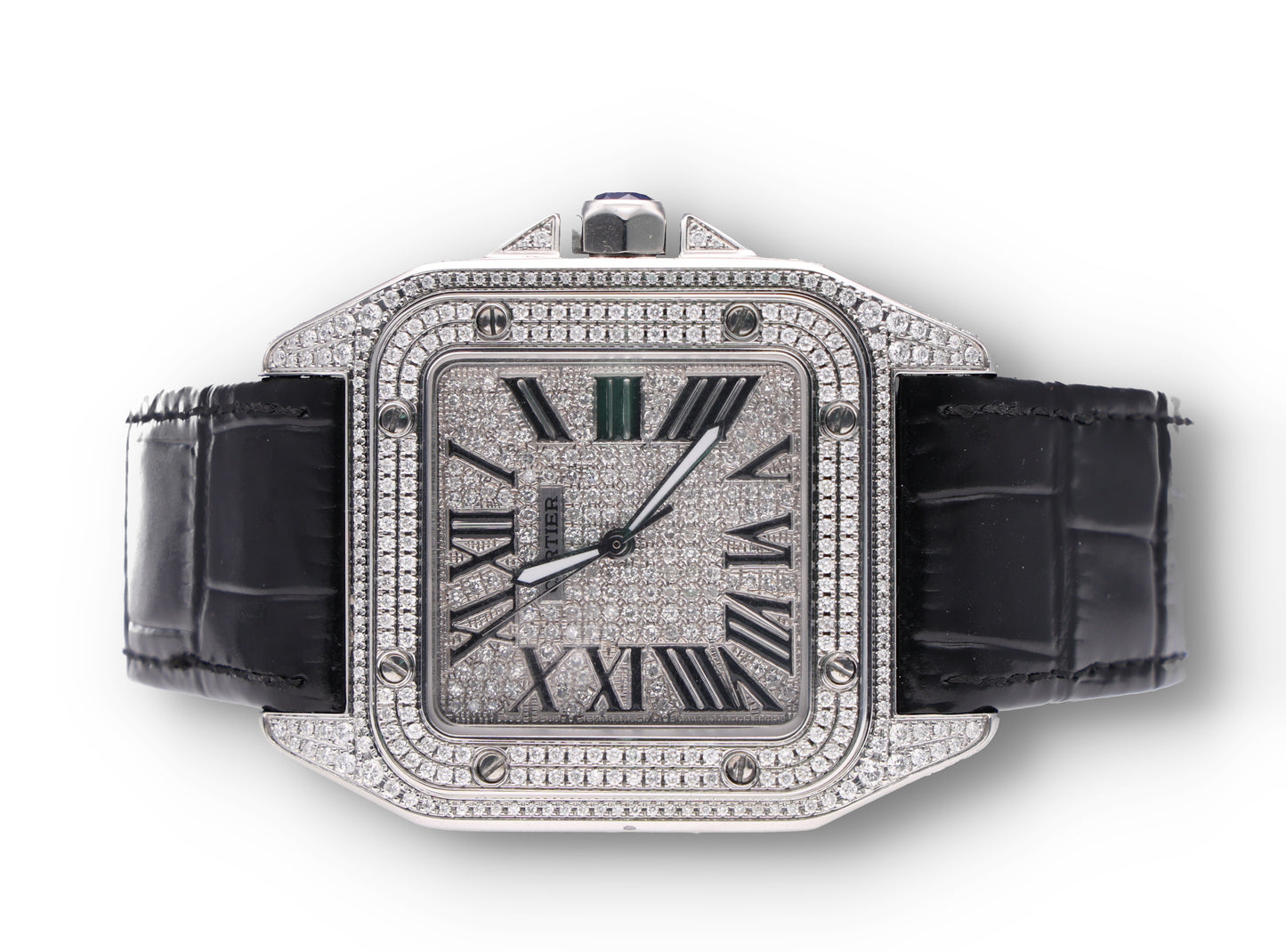 Cartier santos 2658 custom diamonds