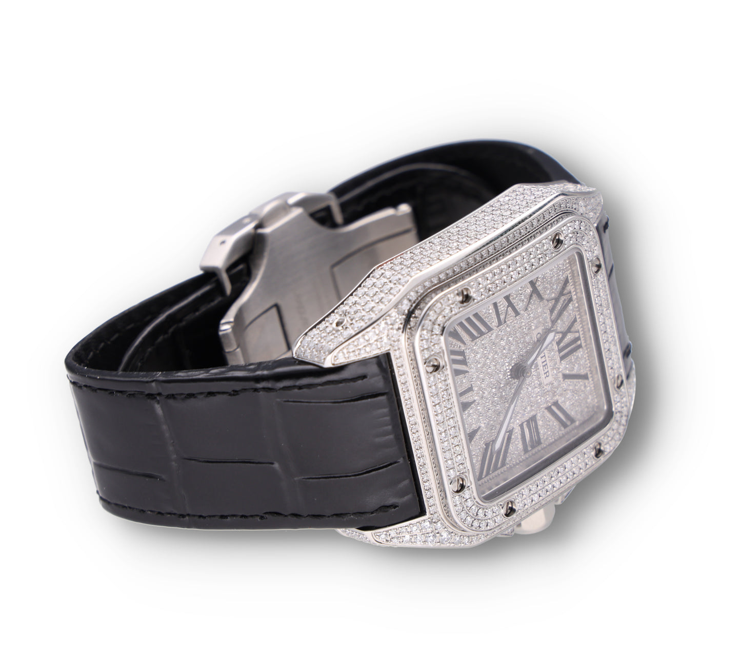 Cartier santos 2658 custom diamonds