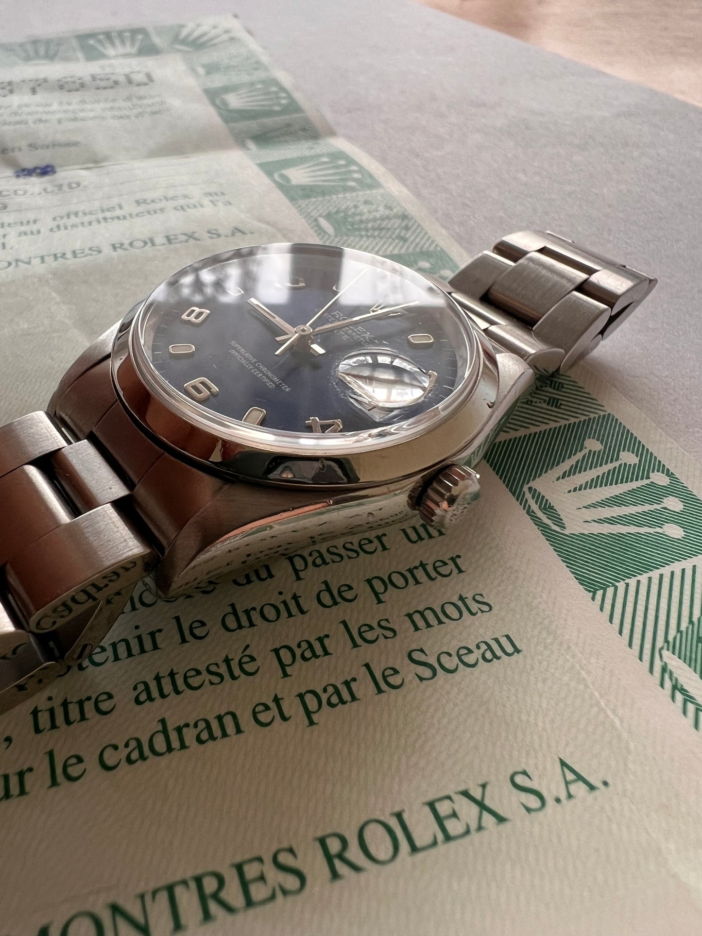 Rolex date 15200 blu dial