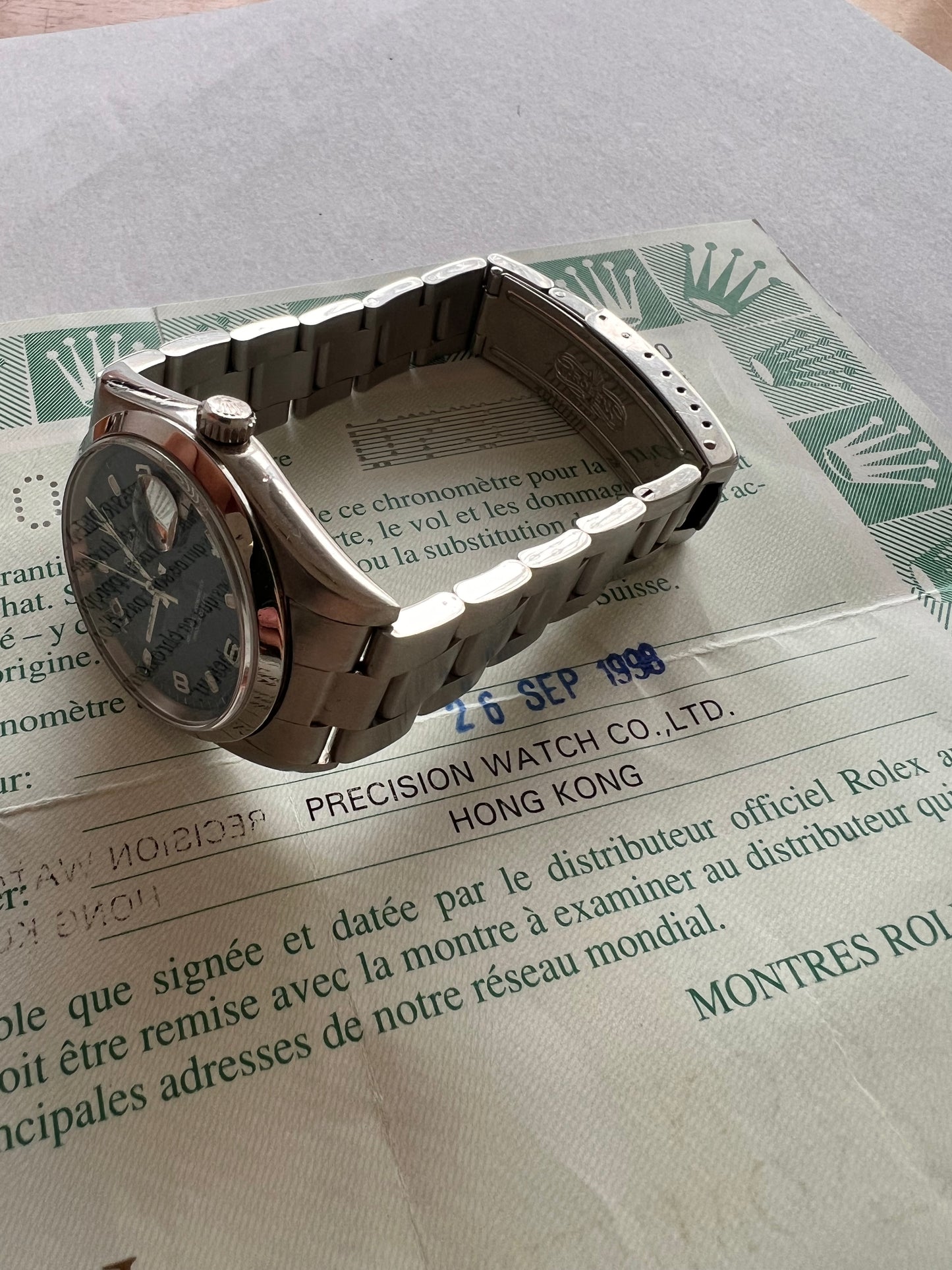Rolex date 15200 blu dial