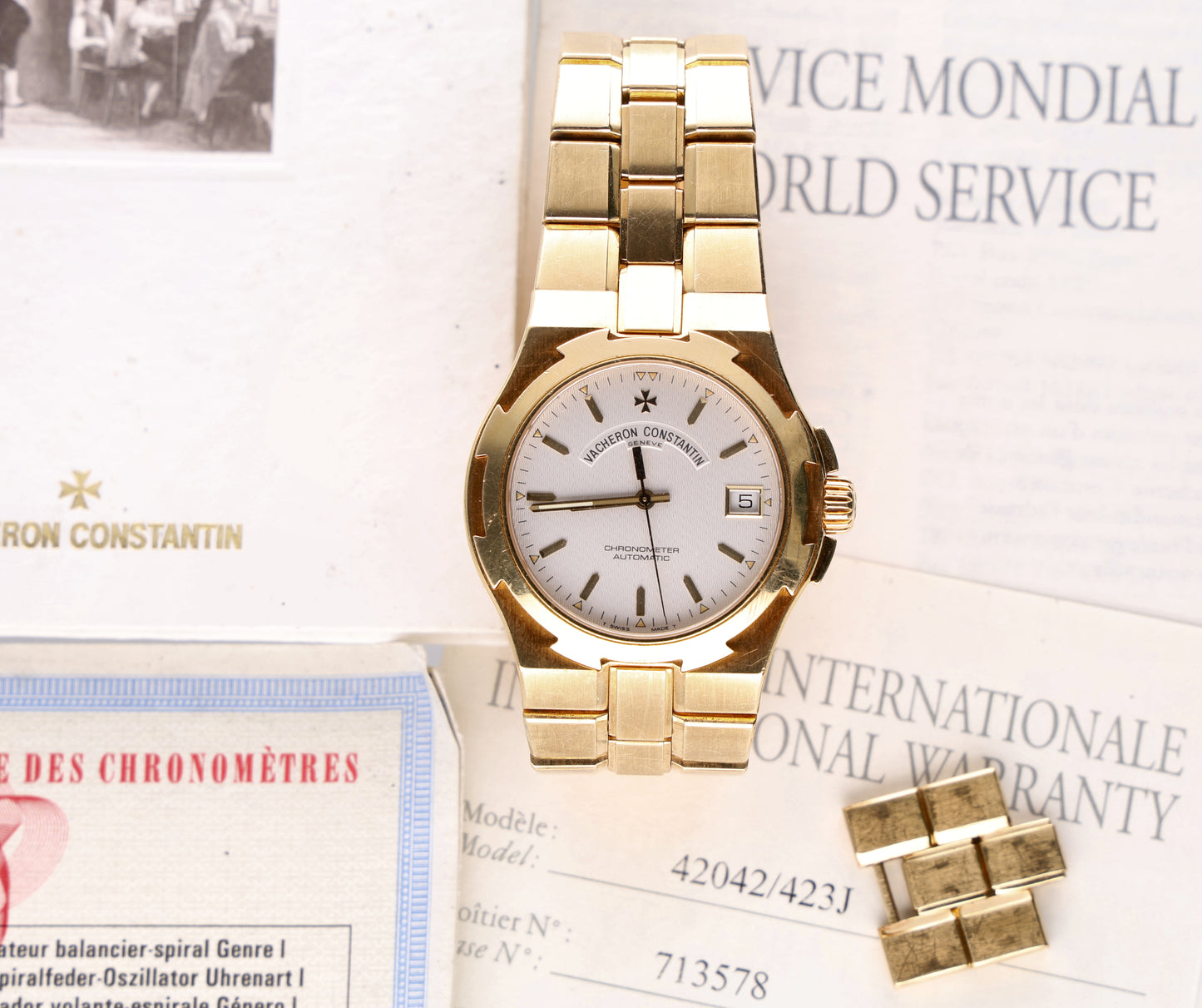 Vacheron constantin overseas 42042 gold full set unpolish