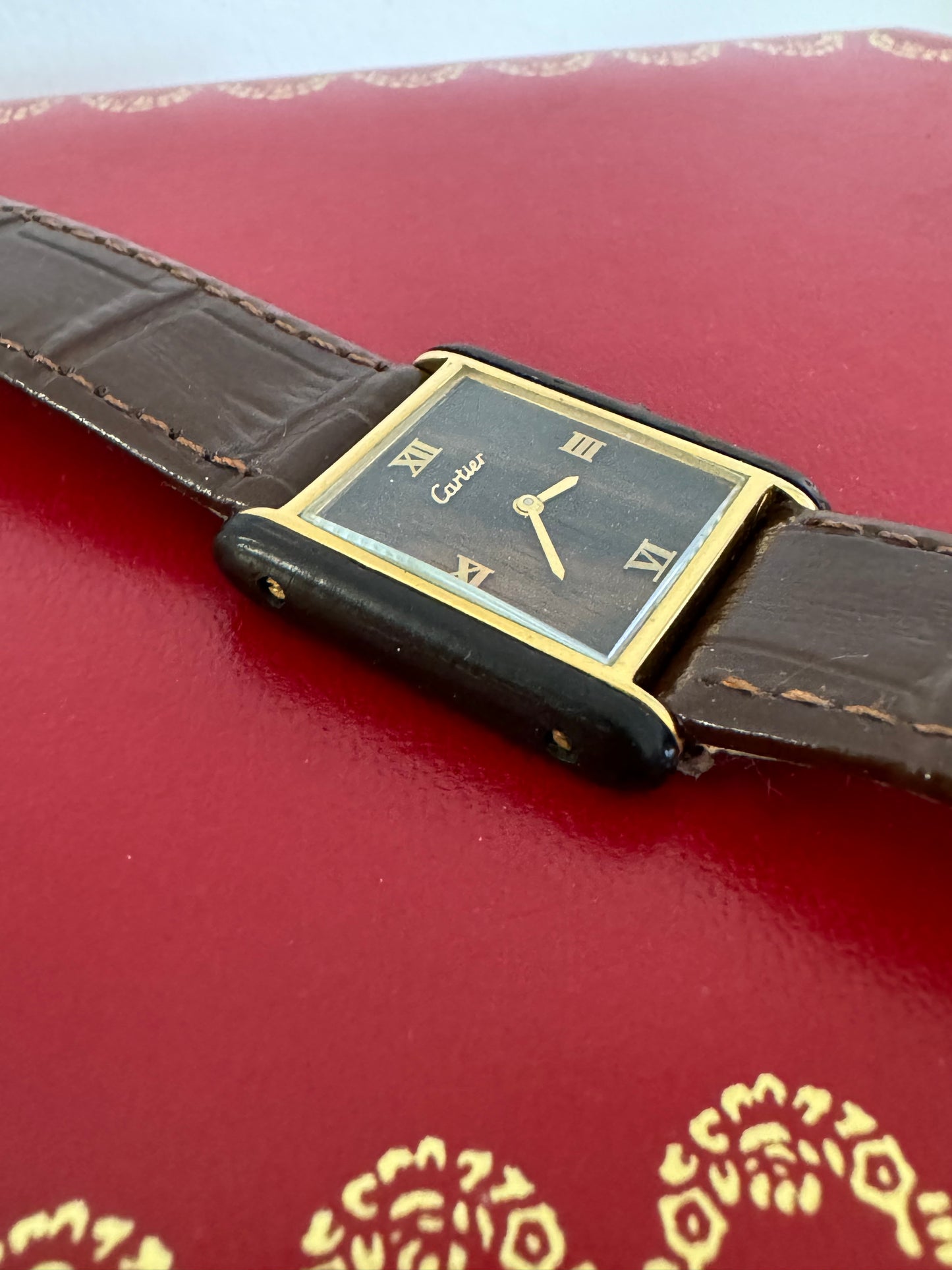 Cartier tank manual wood