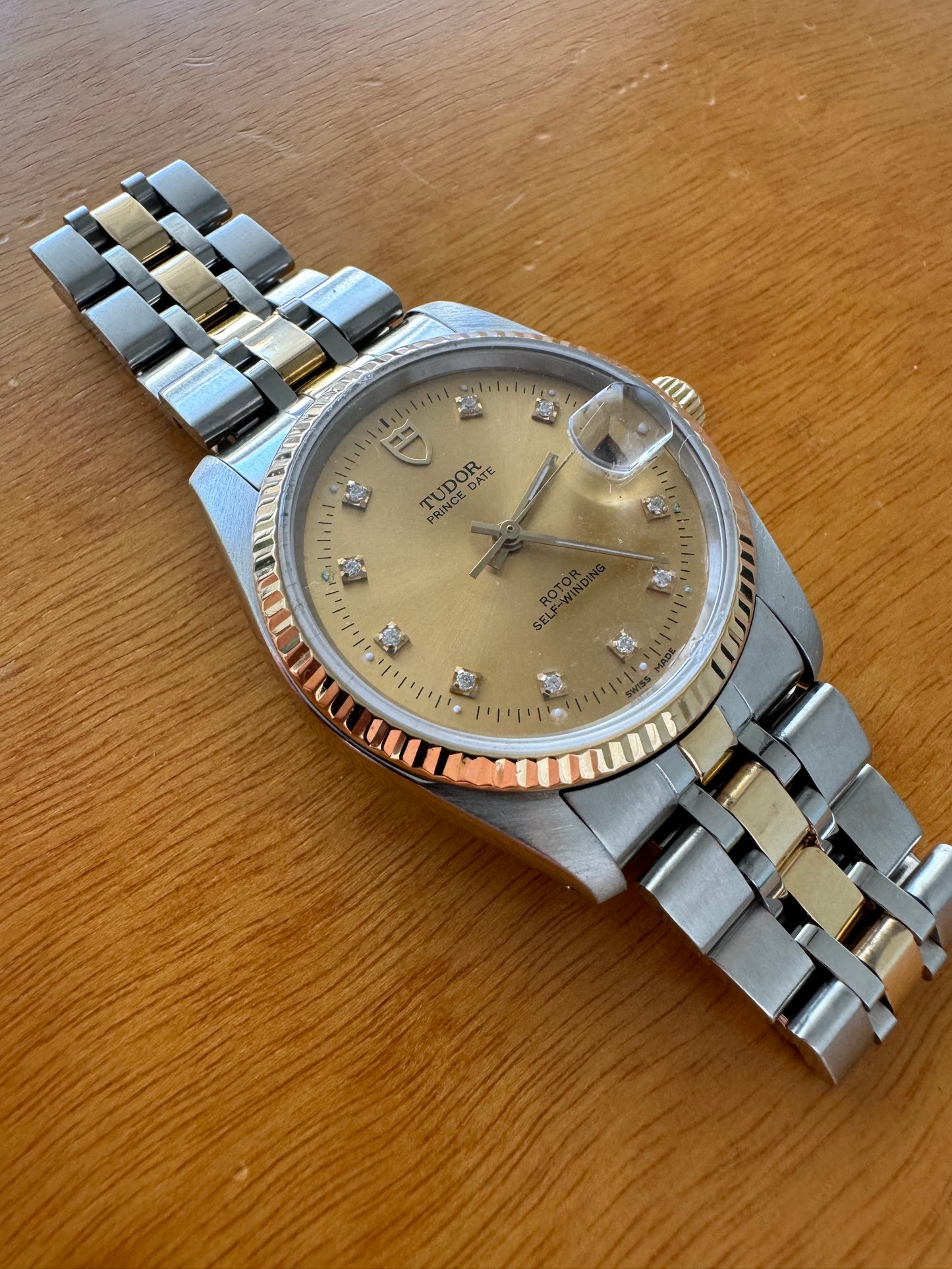 Tudor 74033 Prince date diamonds