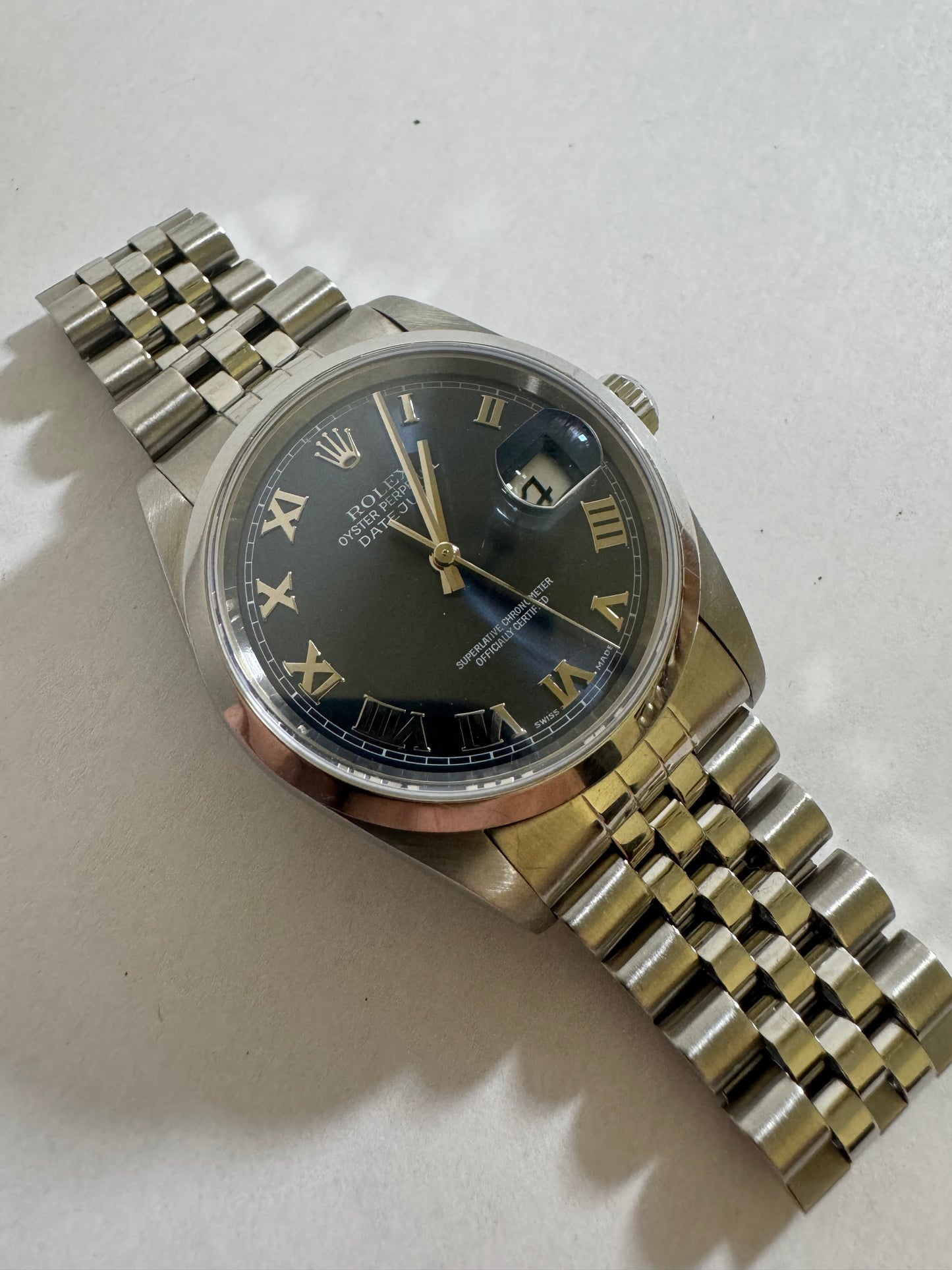 Rolex datejust 16200 jubilee blue dial