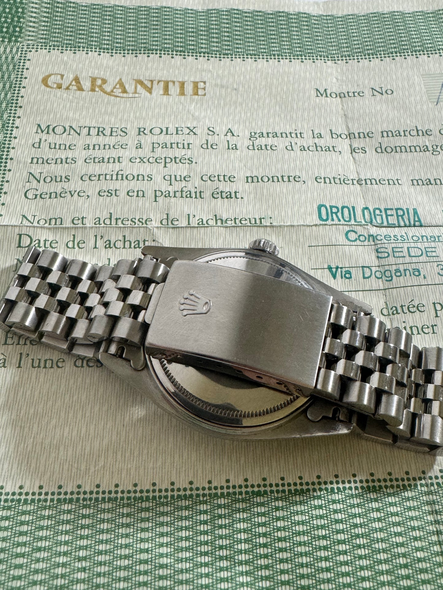 Rolex datejust 1603 paper