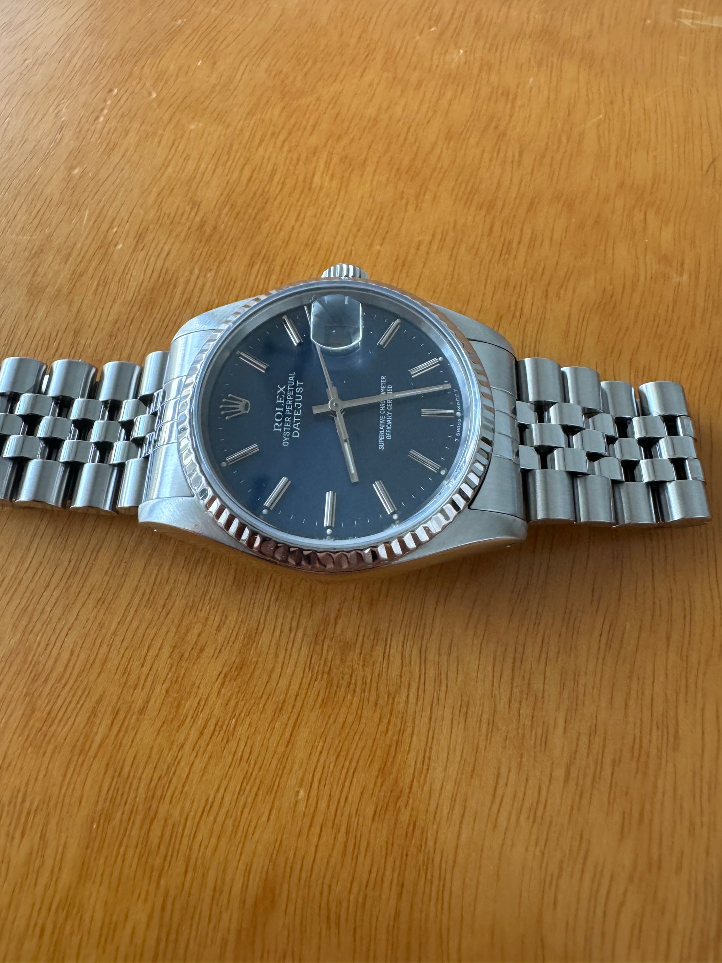Rolex datejust 16234 jubilee blu dial