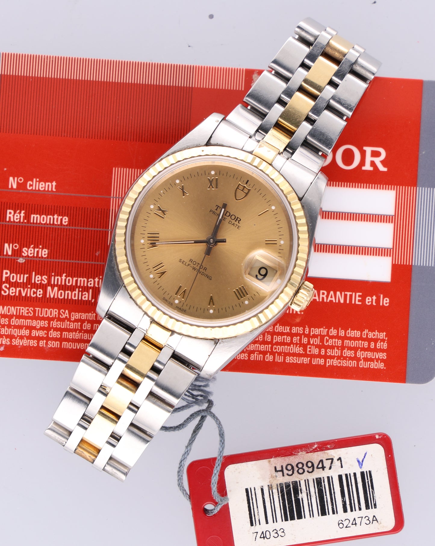 TUDOR 74033 34mm paper gold bezel