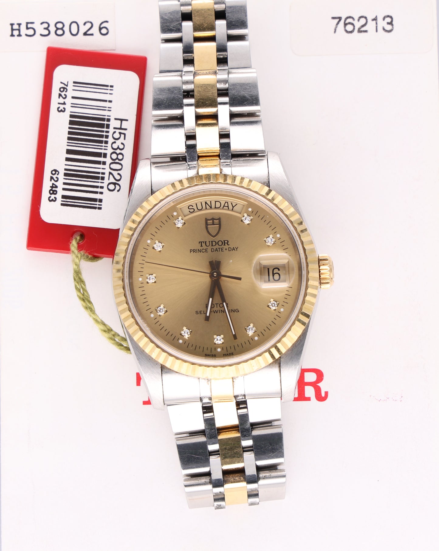 TUDOR 76213 36mm paper gold bezel
