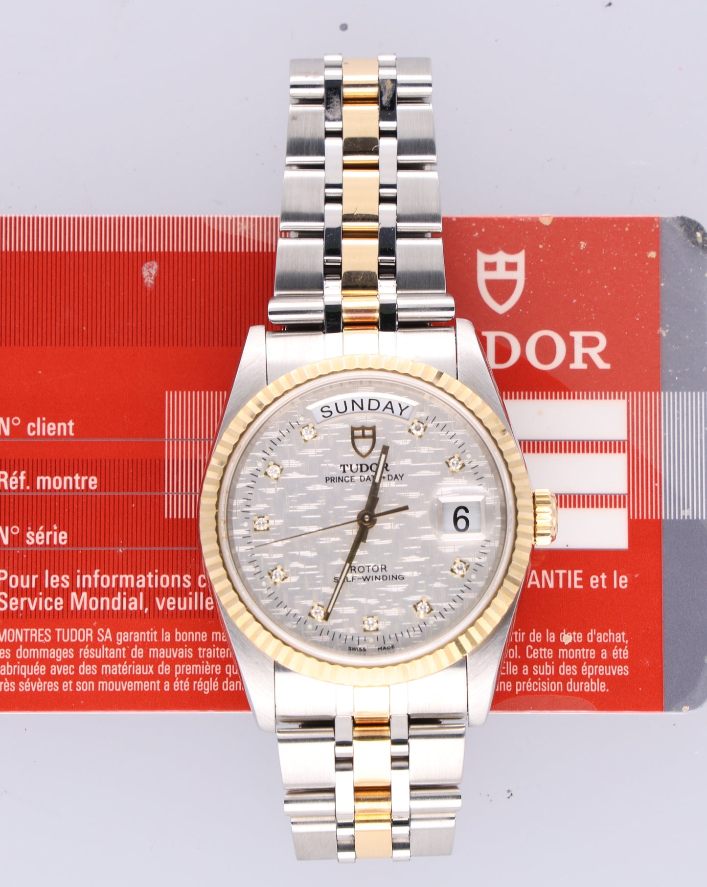 TUDOR 76213 36mm paper gold bezel diamond