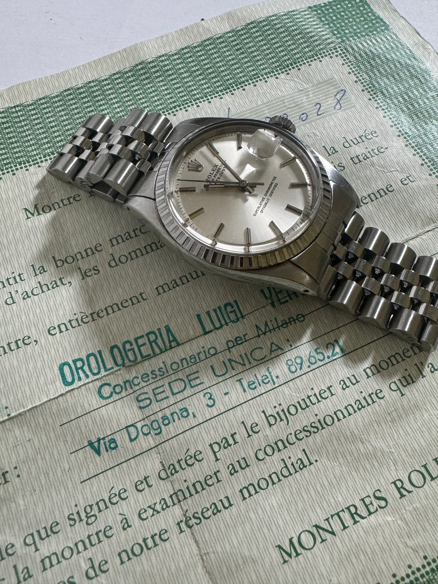 Rolex datejust 1603 paper