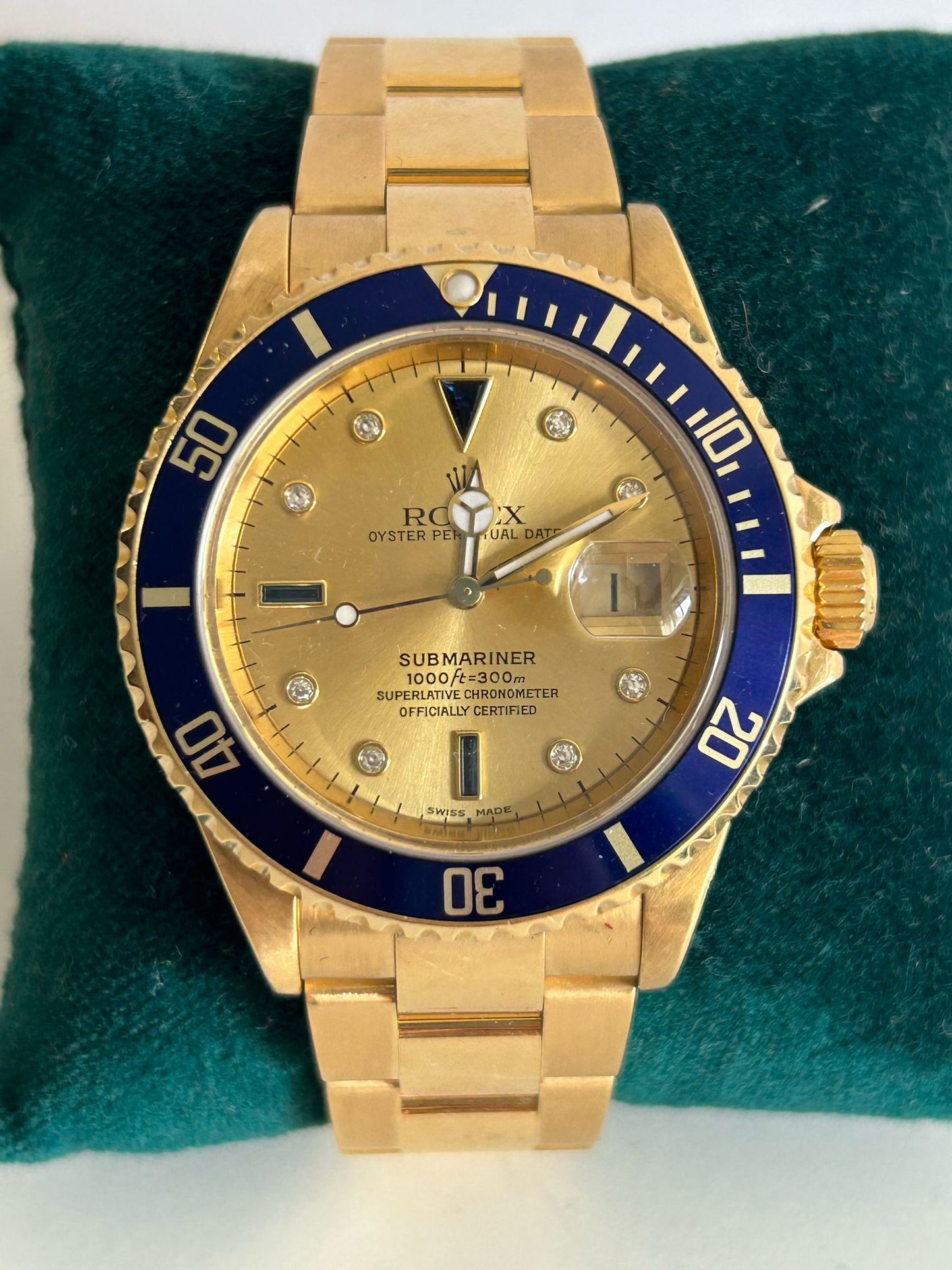 Rolex Submariner 16618 serF serti dial no holes