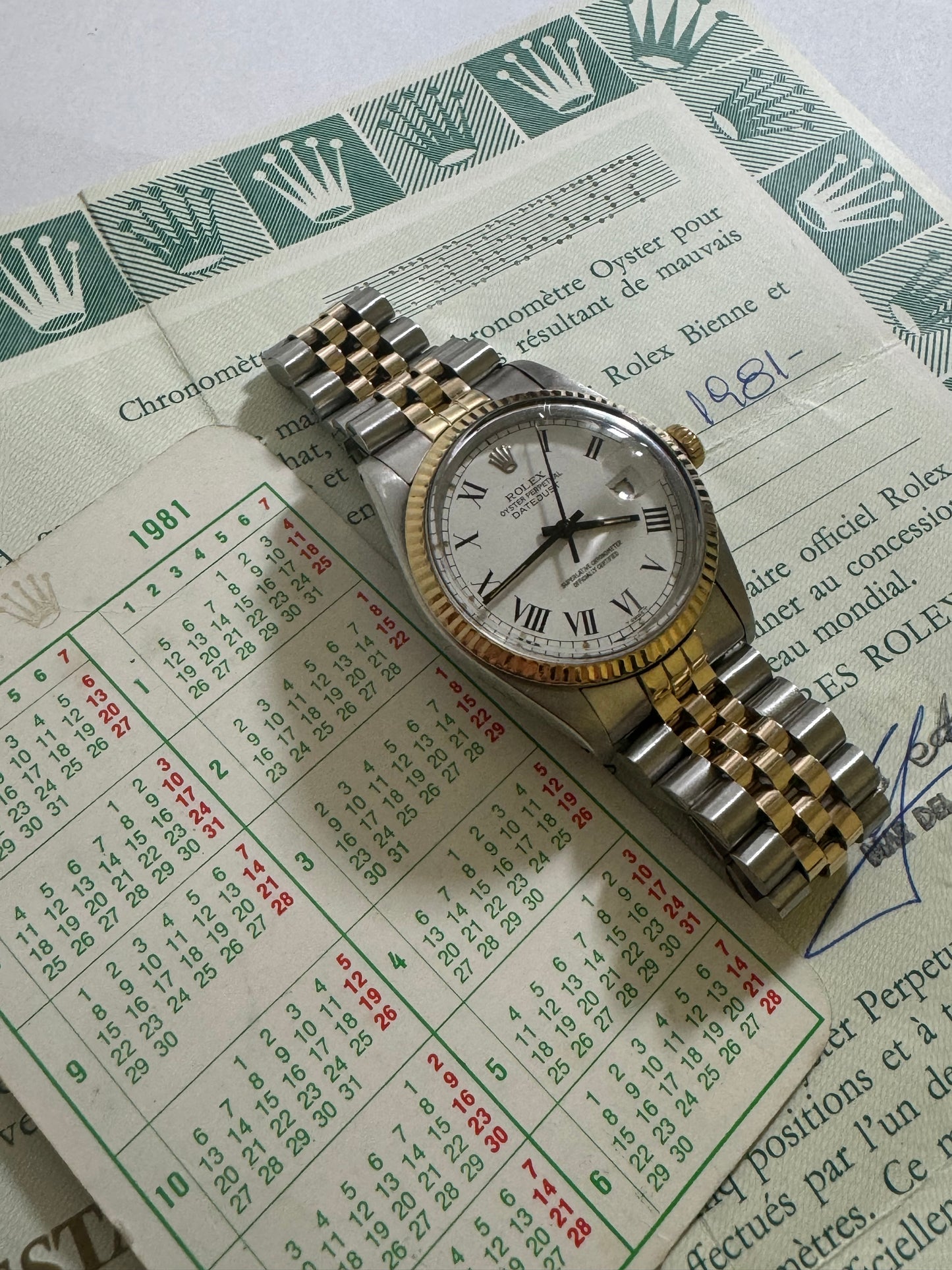 Rolex datejust 1601 paper Buckley dial