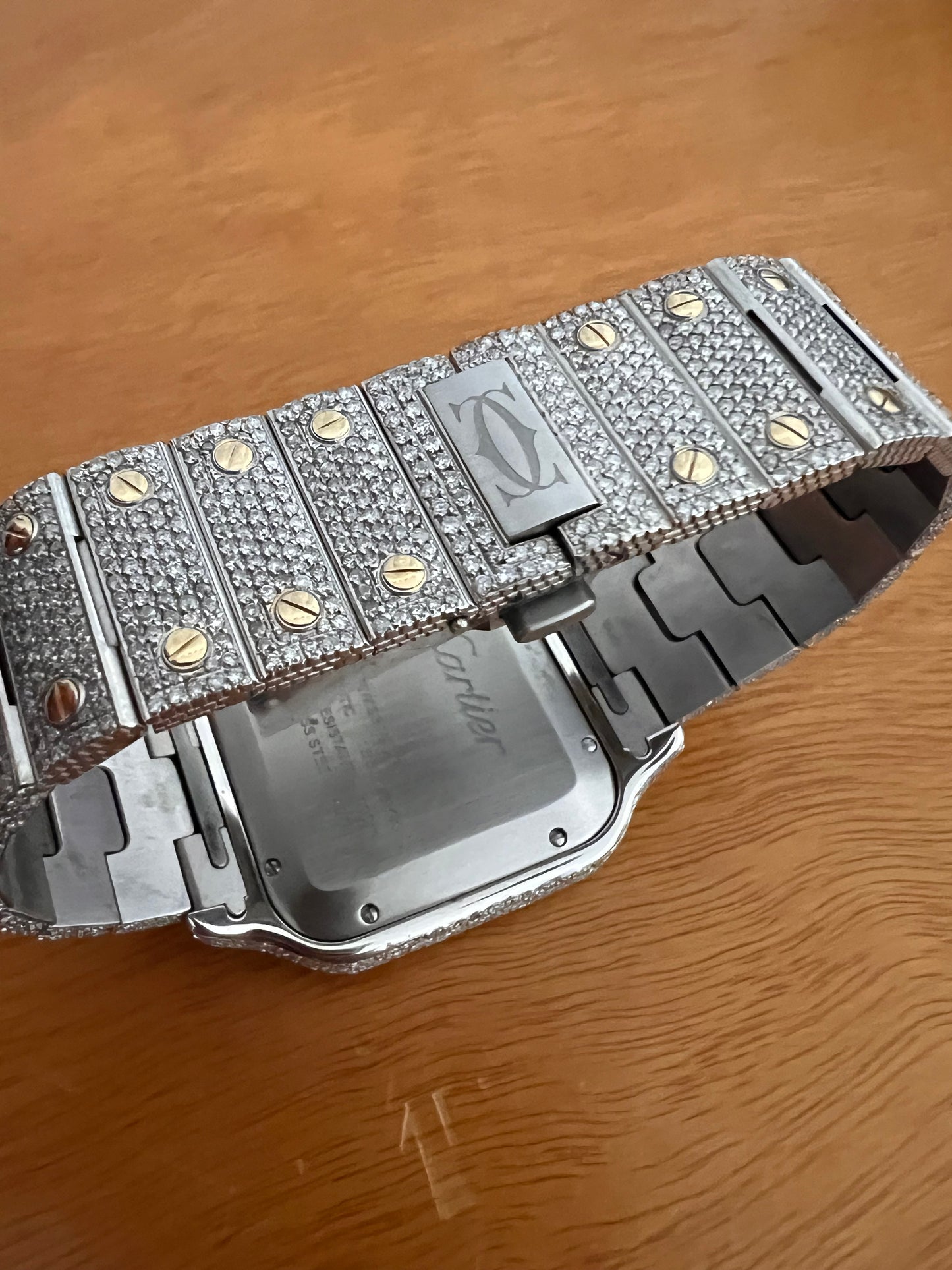 Cartier 4072 santos full frosted 14ct diamonds