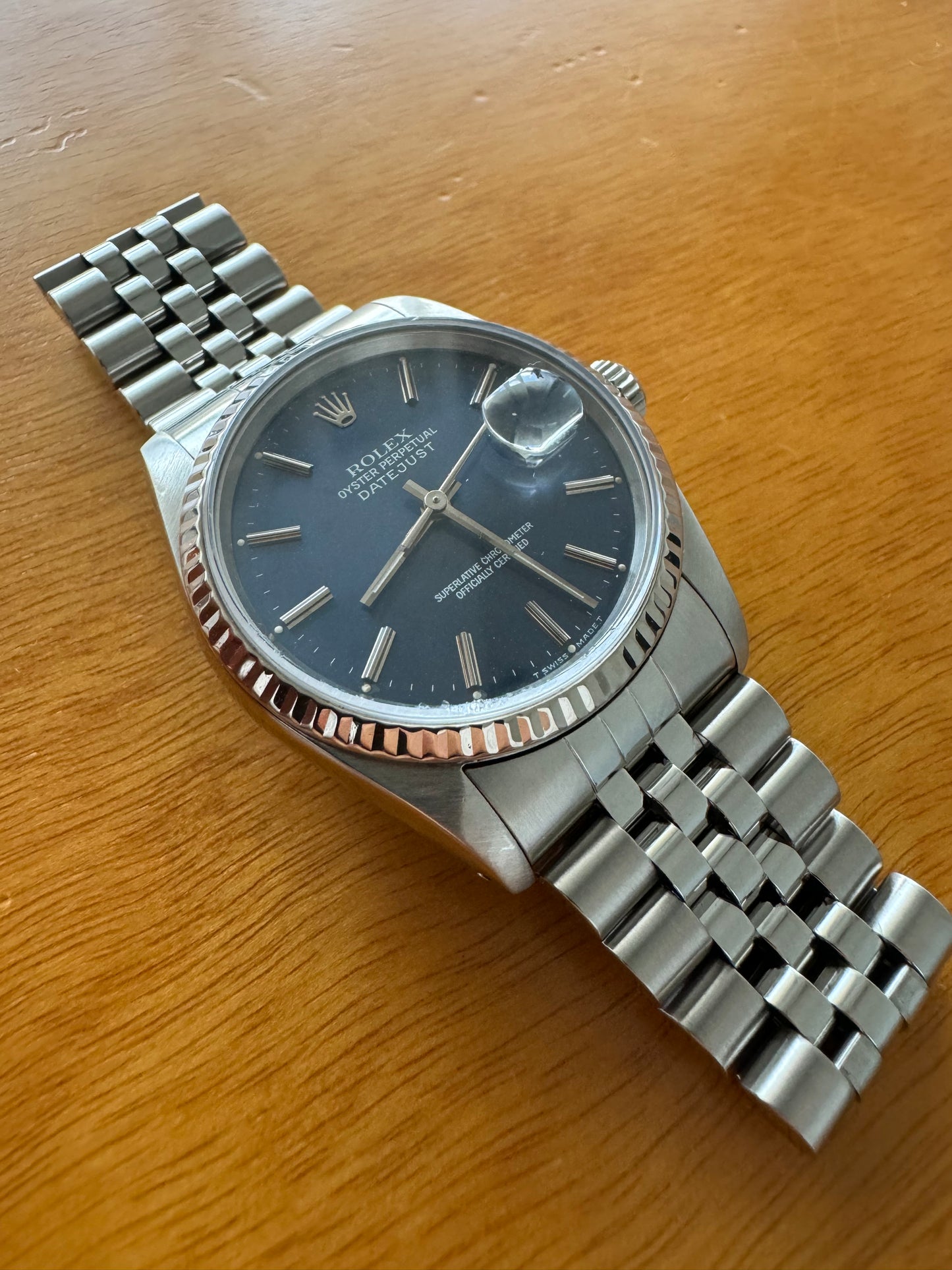 Rolex datejust 16234 jubilee blu dial