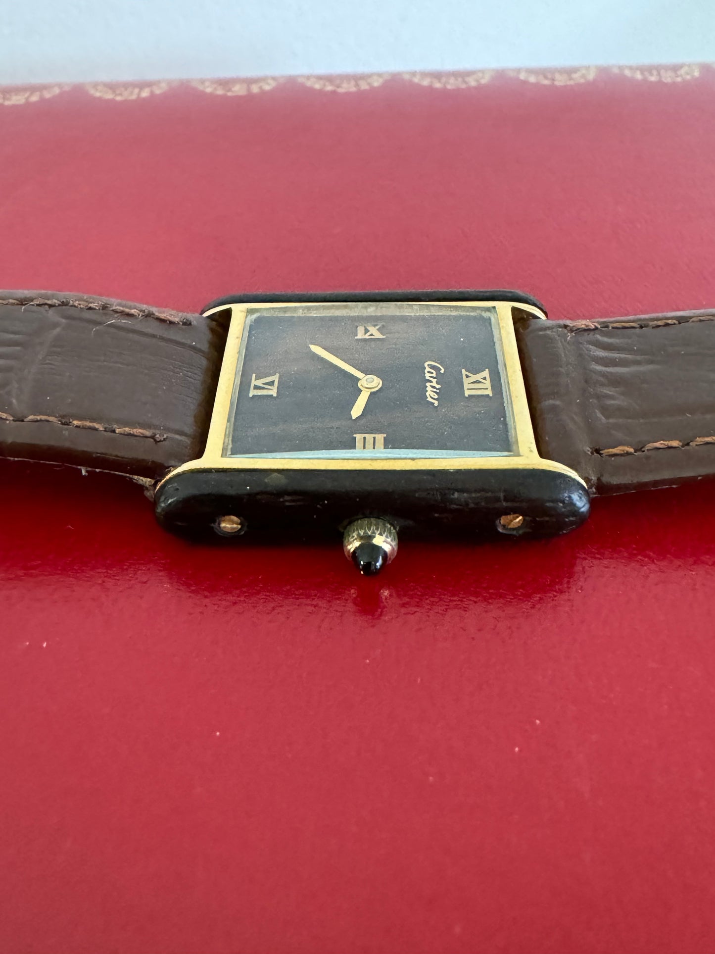 Cartier tank manual wood