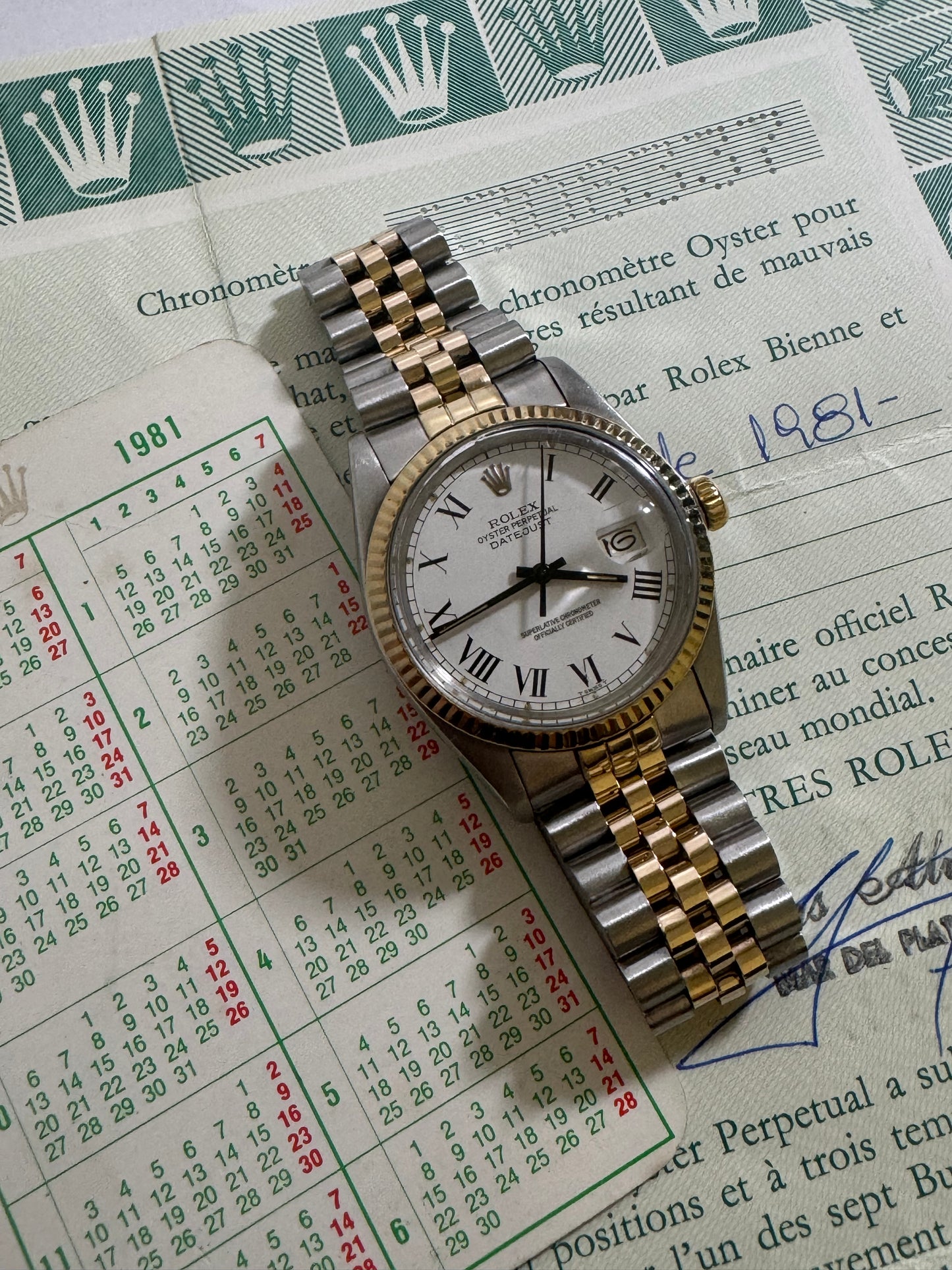 Rolex datejust 1601 paper Buckley dial