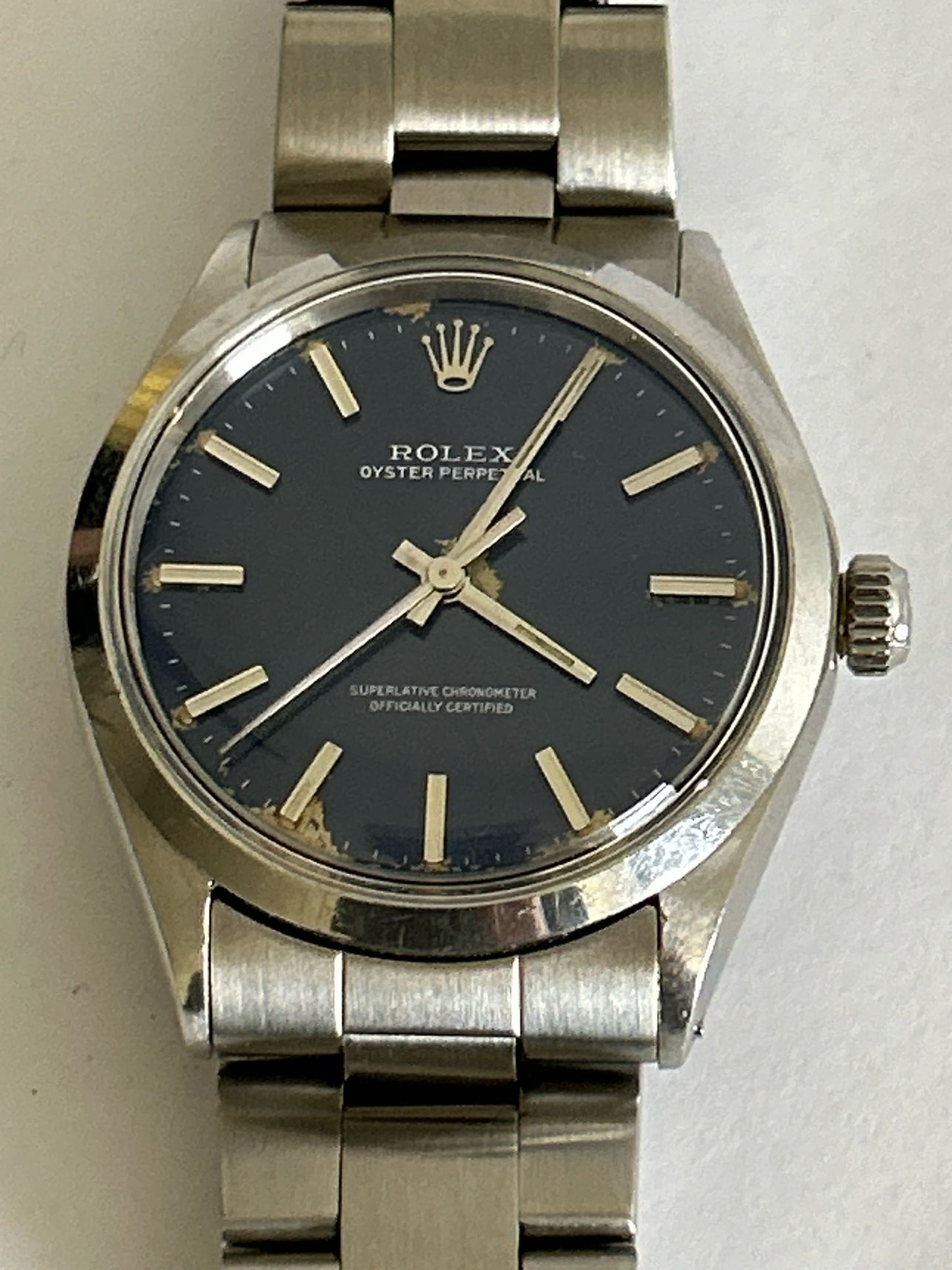 Rolex date 1002 automatic 34 mm blu dial