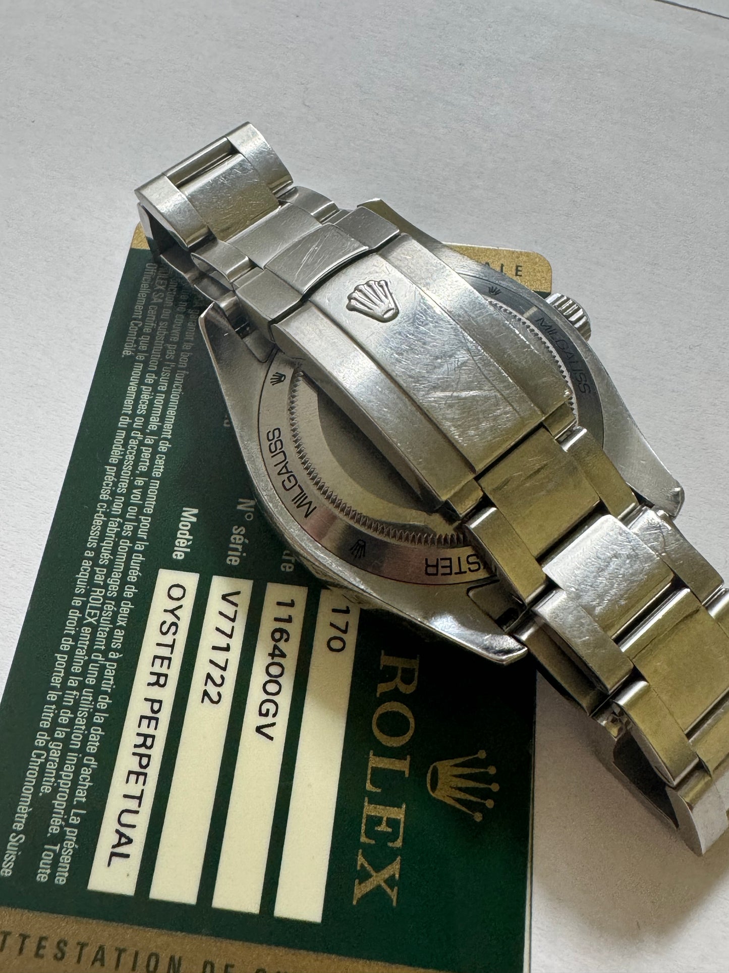 Rolex Millgaus 116400 green, black dial