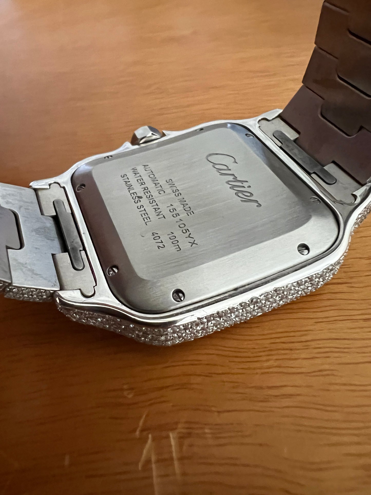 Cartier 4072 santos full frosted 14ct diamonds