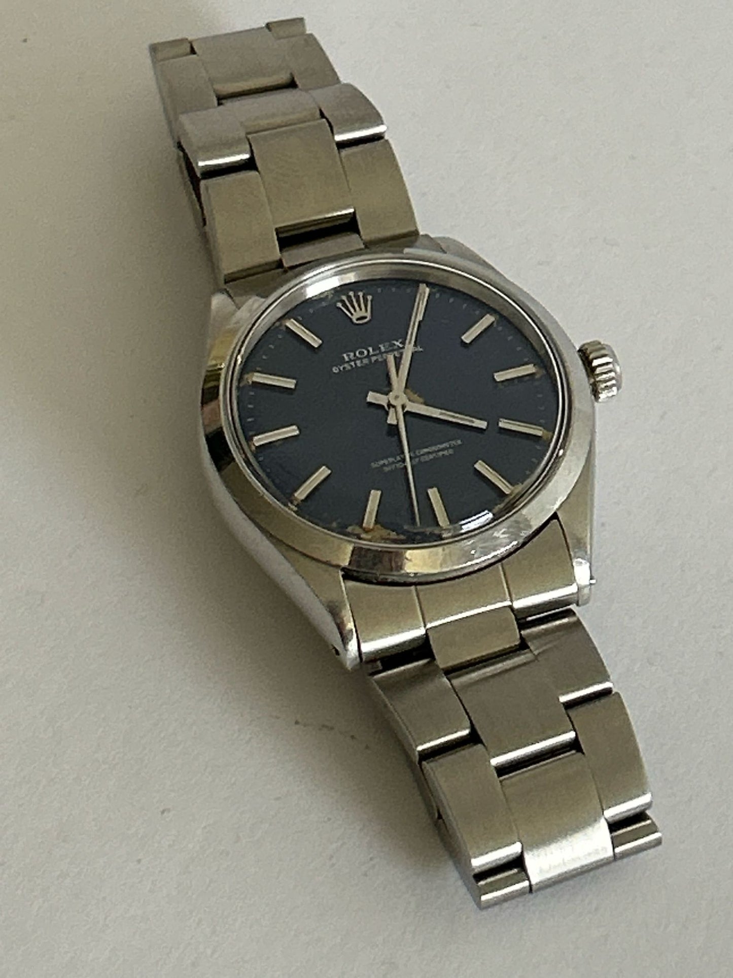 Rolex date 1002 automatic 34 mm blu dial