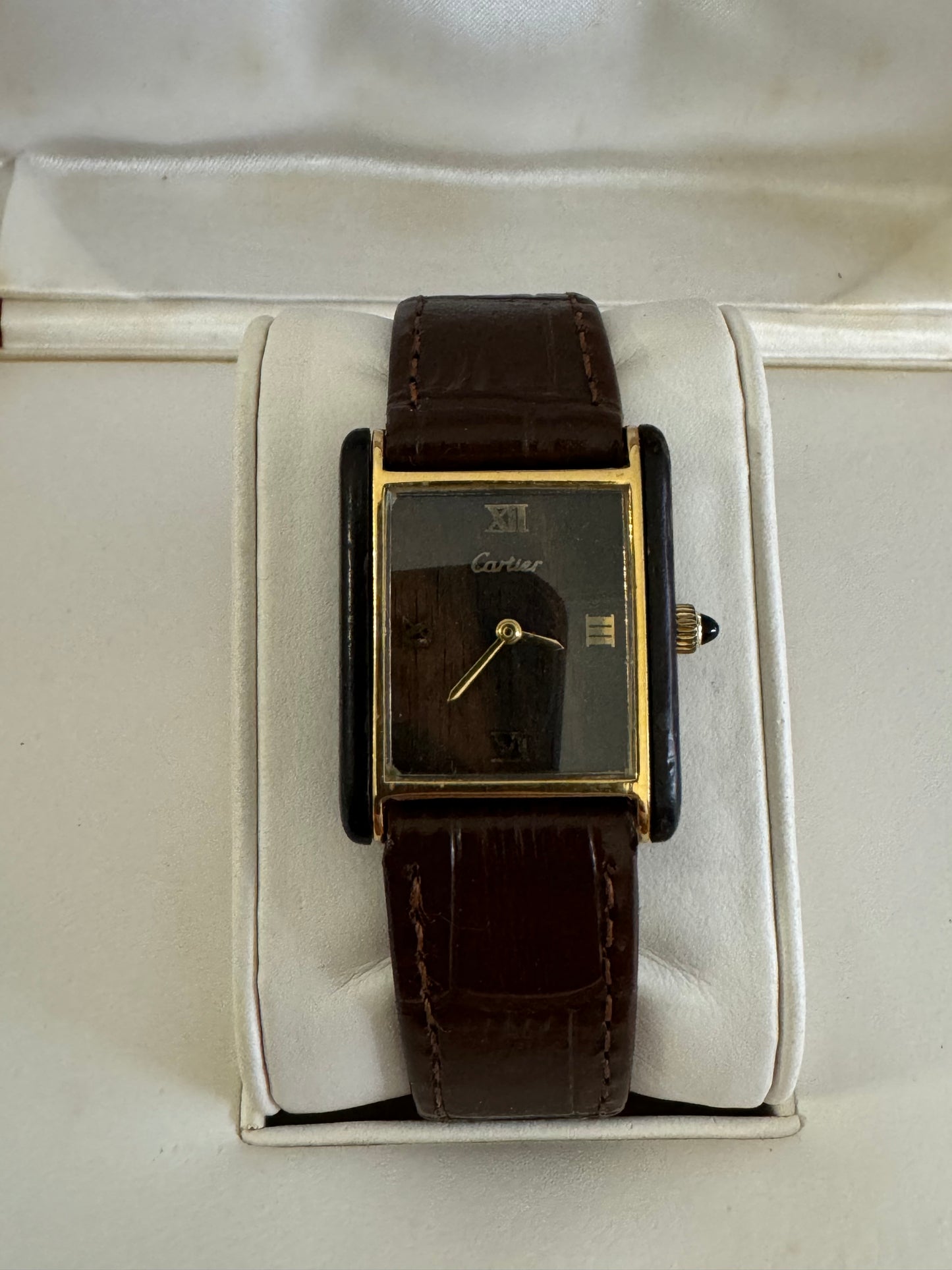 Cartier tank manual wood