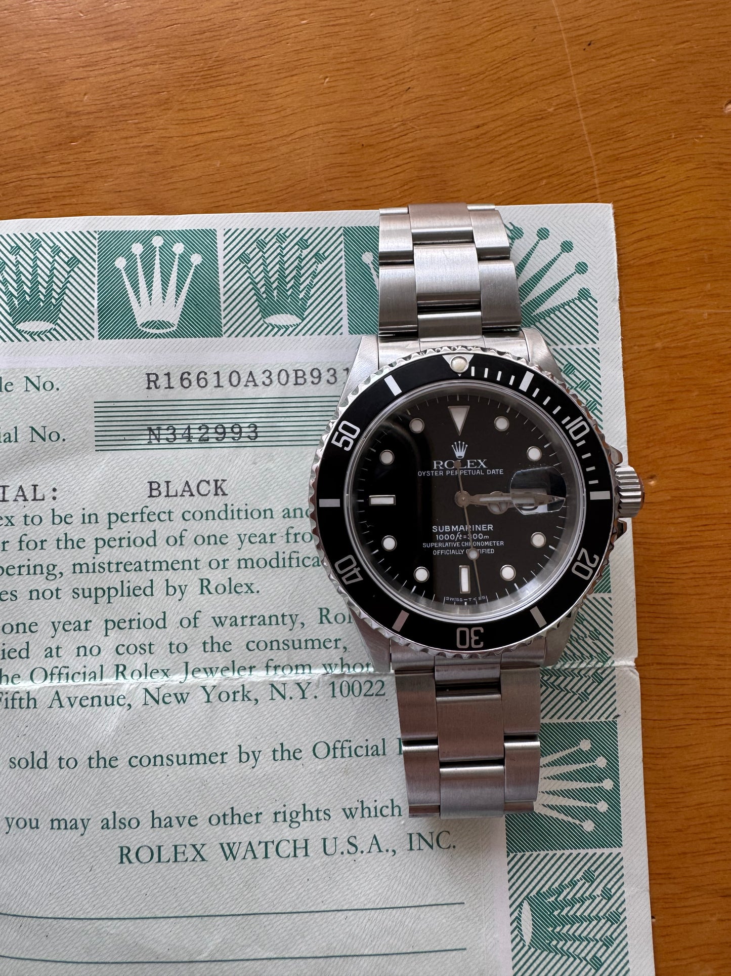 Rolex Submariner 16610 seriale N
