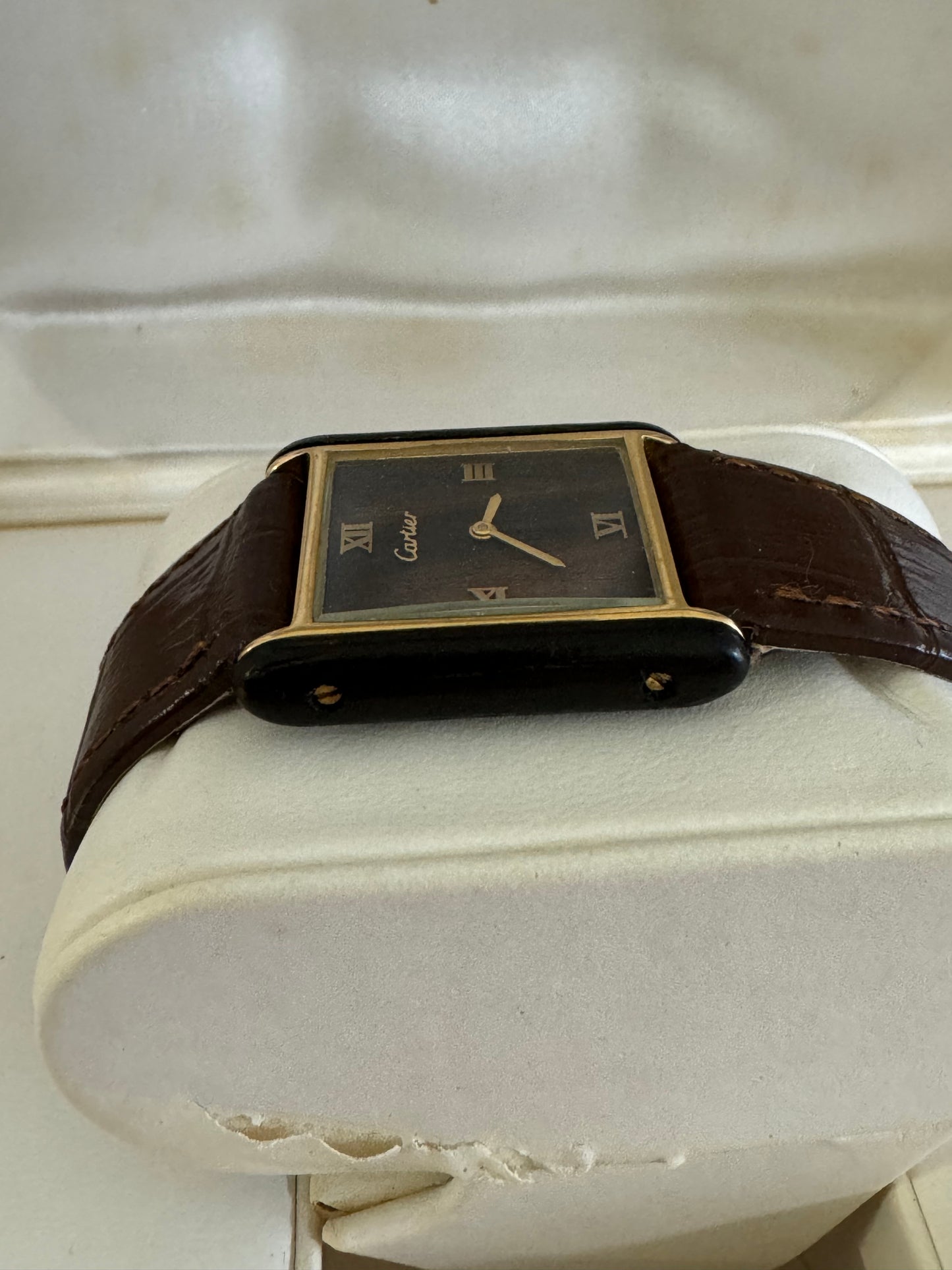 Cartier tank manual wood