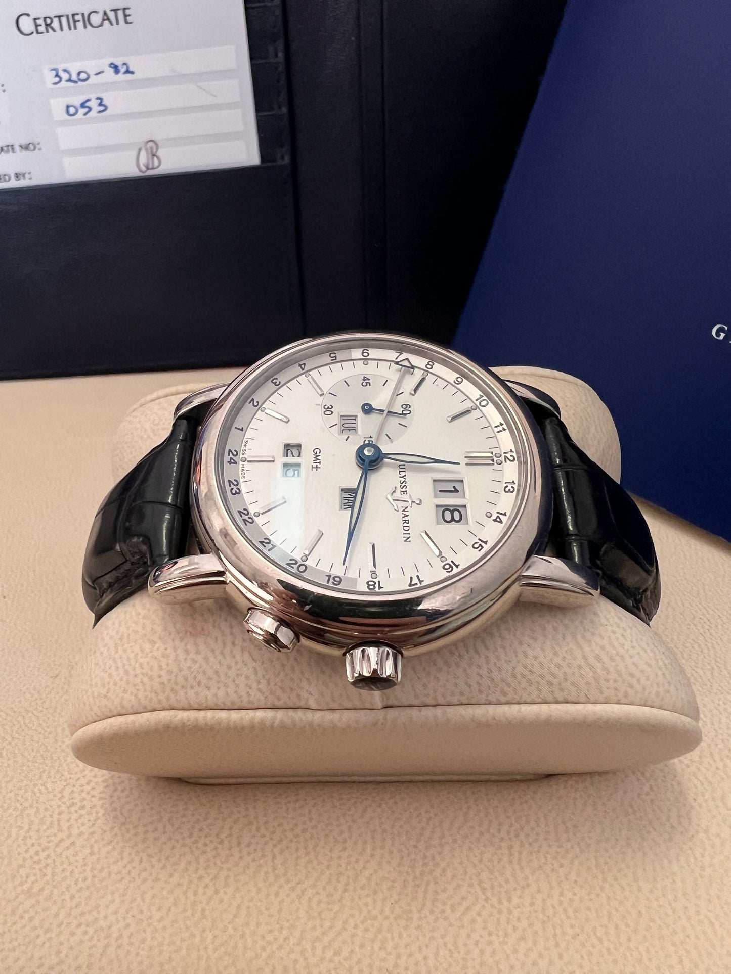 Ulysse Nardin Perpetual calendar Gmt whit gold ref 320-82 Full set