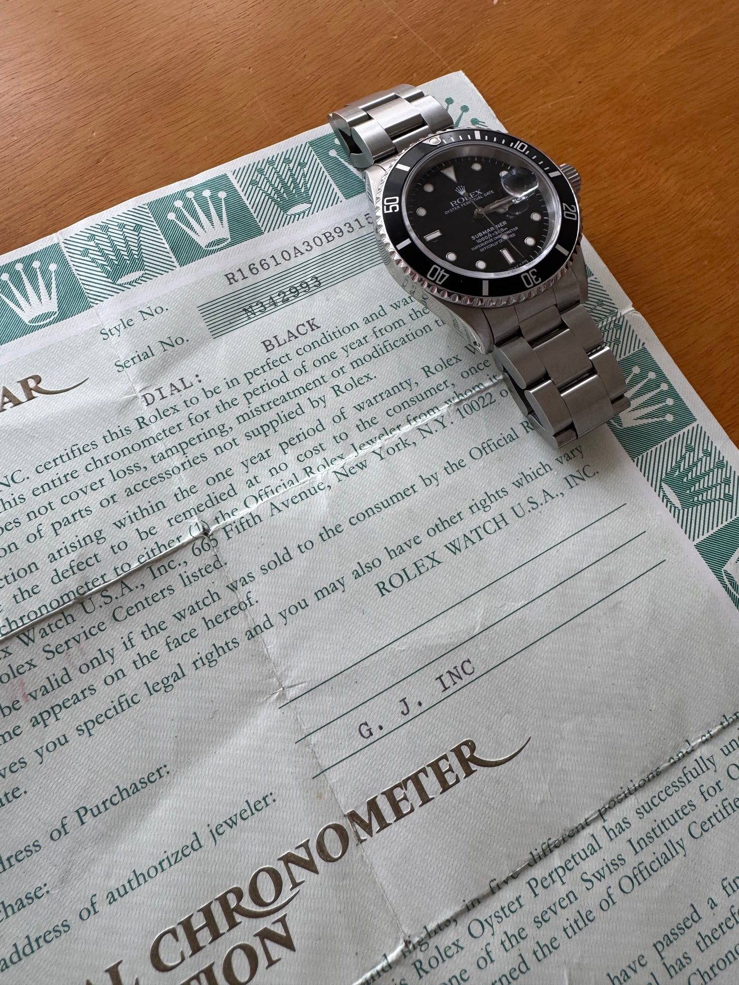 Rolex Submariner 16610 seriale N