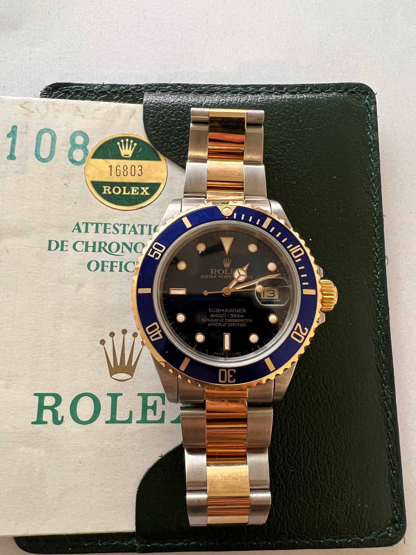 Rolex submariner 16803 rare full set perfect condition