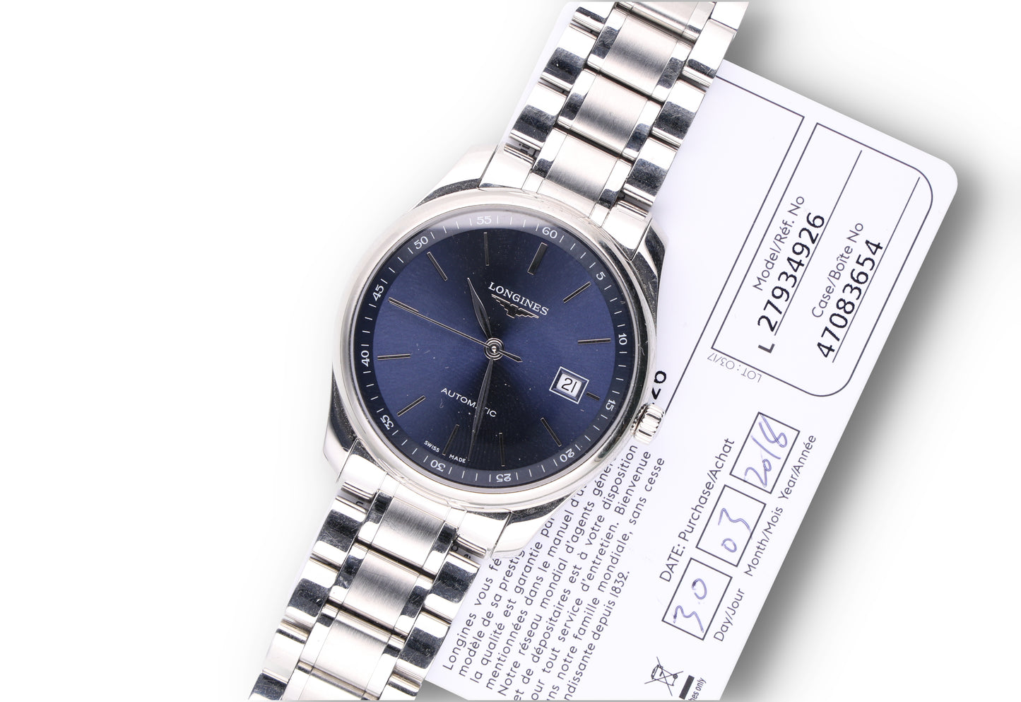 Longines Blu Dial Automatic L27934926