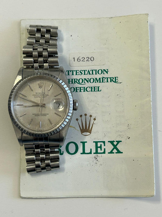 Rolex Datejust 16220 tapisserie dial