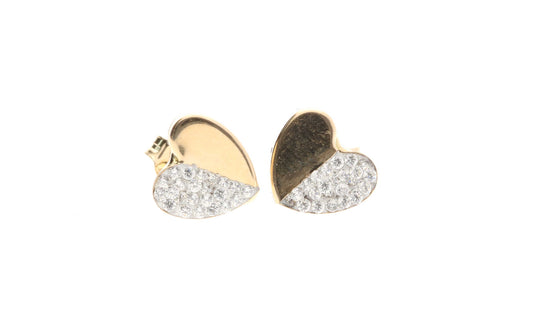 Orecchini  con cuore  in oro 18 kt