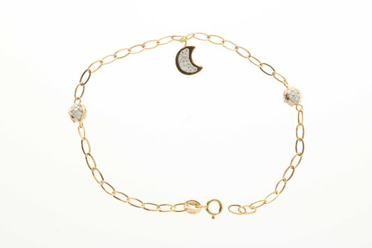 Bracciale in oro con luna 18 kt