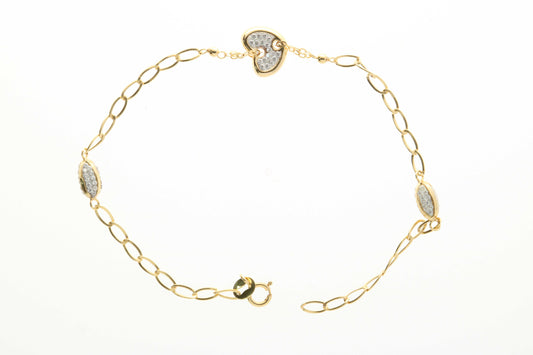 Bracciale con cuore in oro 18 kt