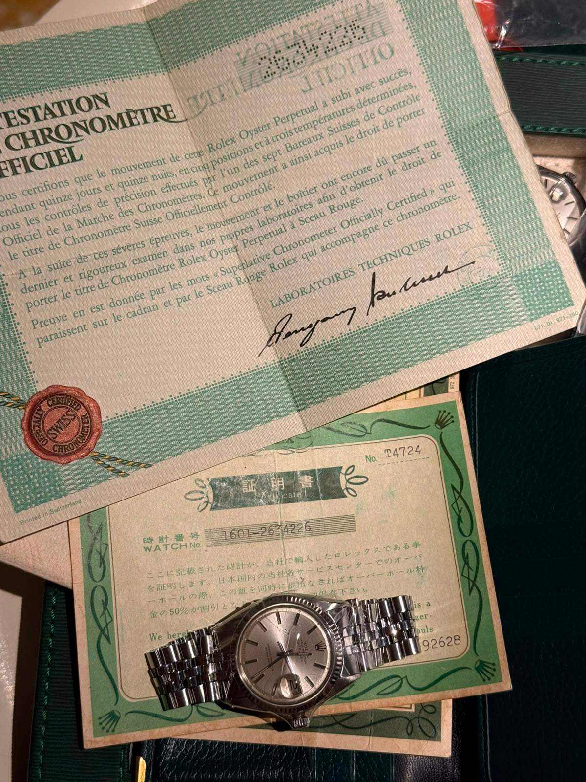 Rolex datejust 1601 paper and COSC