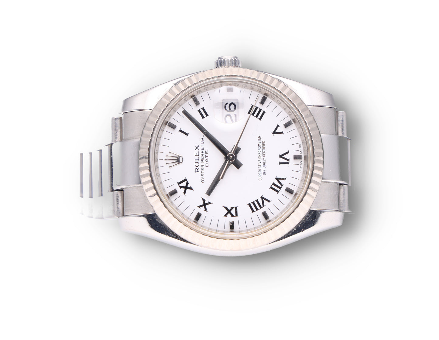 Rolex Date 115234 white gold bazel