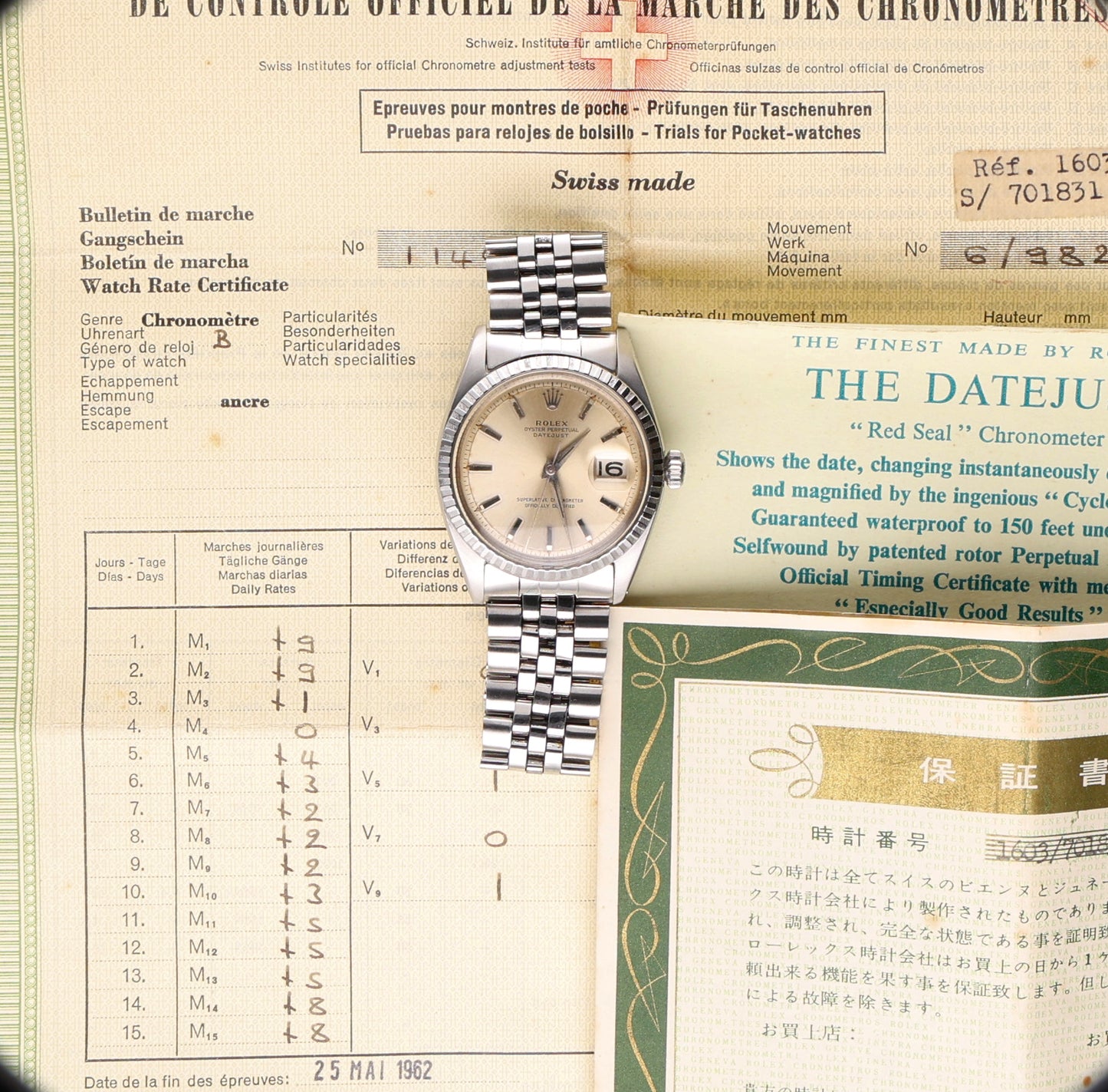 Rolex Datejust 1603 from 1964 full set