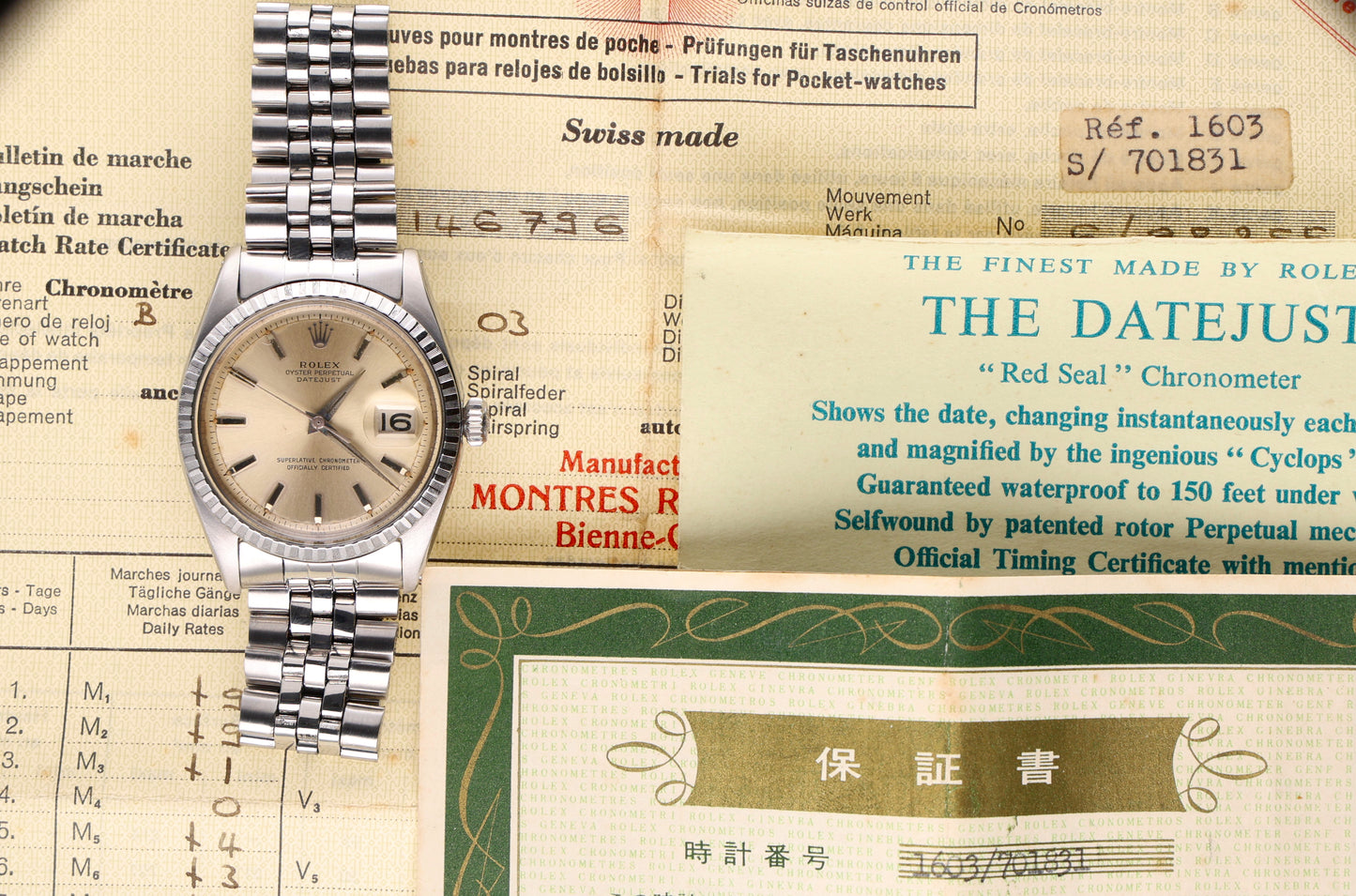 Rolex Datejust 1603 from 1964 full set
